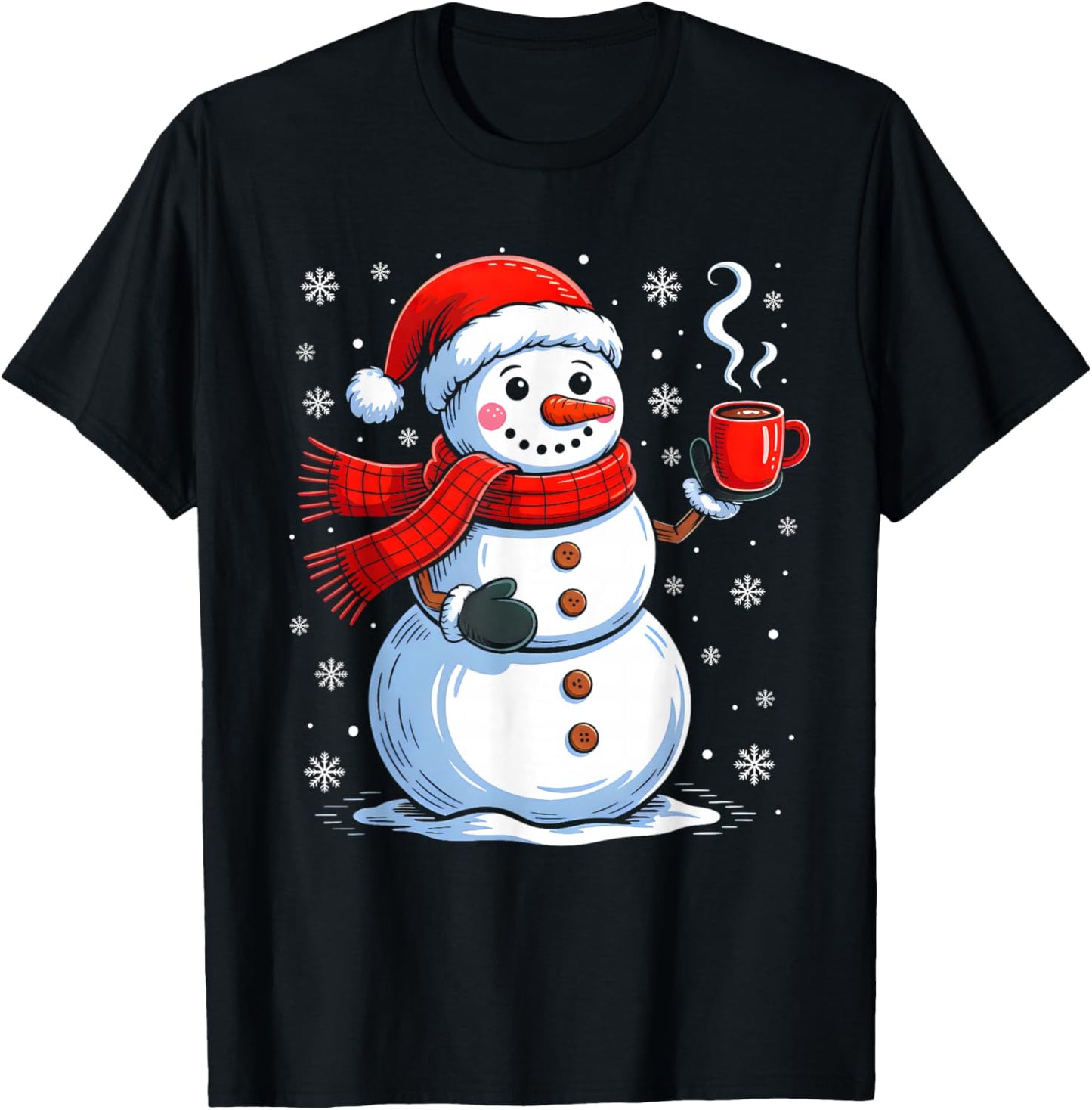 Cute Snowman Drinking Coffee Christmas Funny Xmas Pajamas