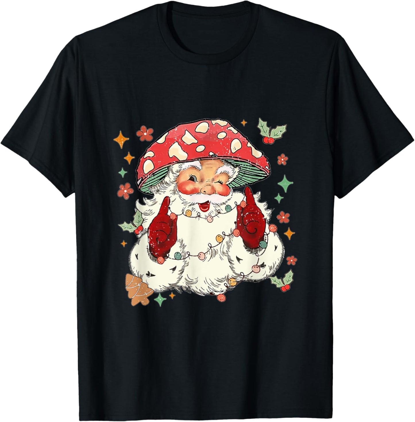 Cool Vintage Christmas Mushroom Santa Claus Face