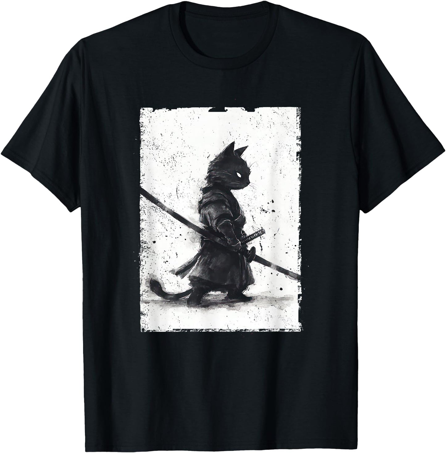 Vintage Samurai Cat Graphic Art Japanese Ukiyo-e