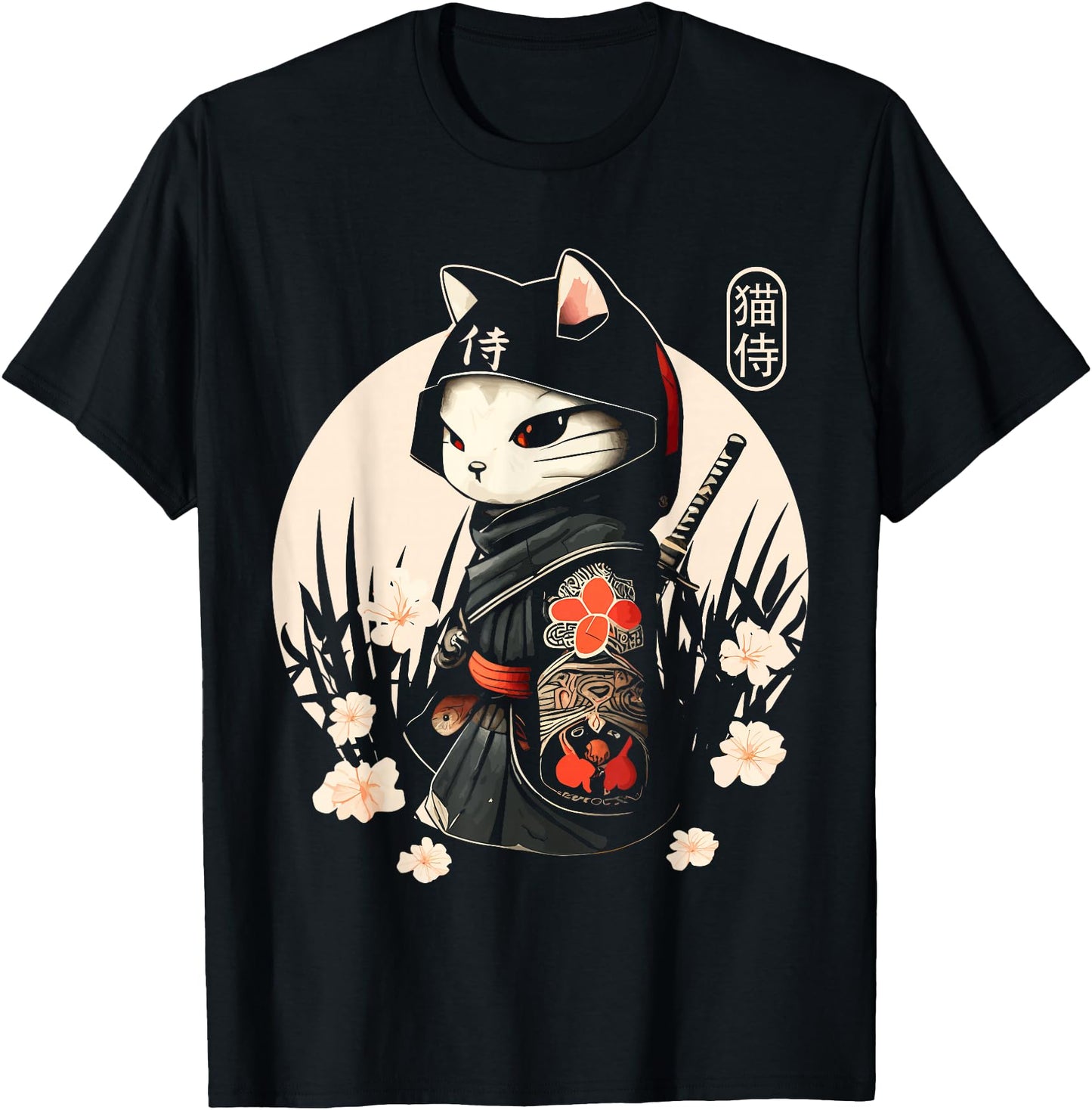 Japanese Samurai Cat Tattoo, Kawaii Ninja Cat