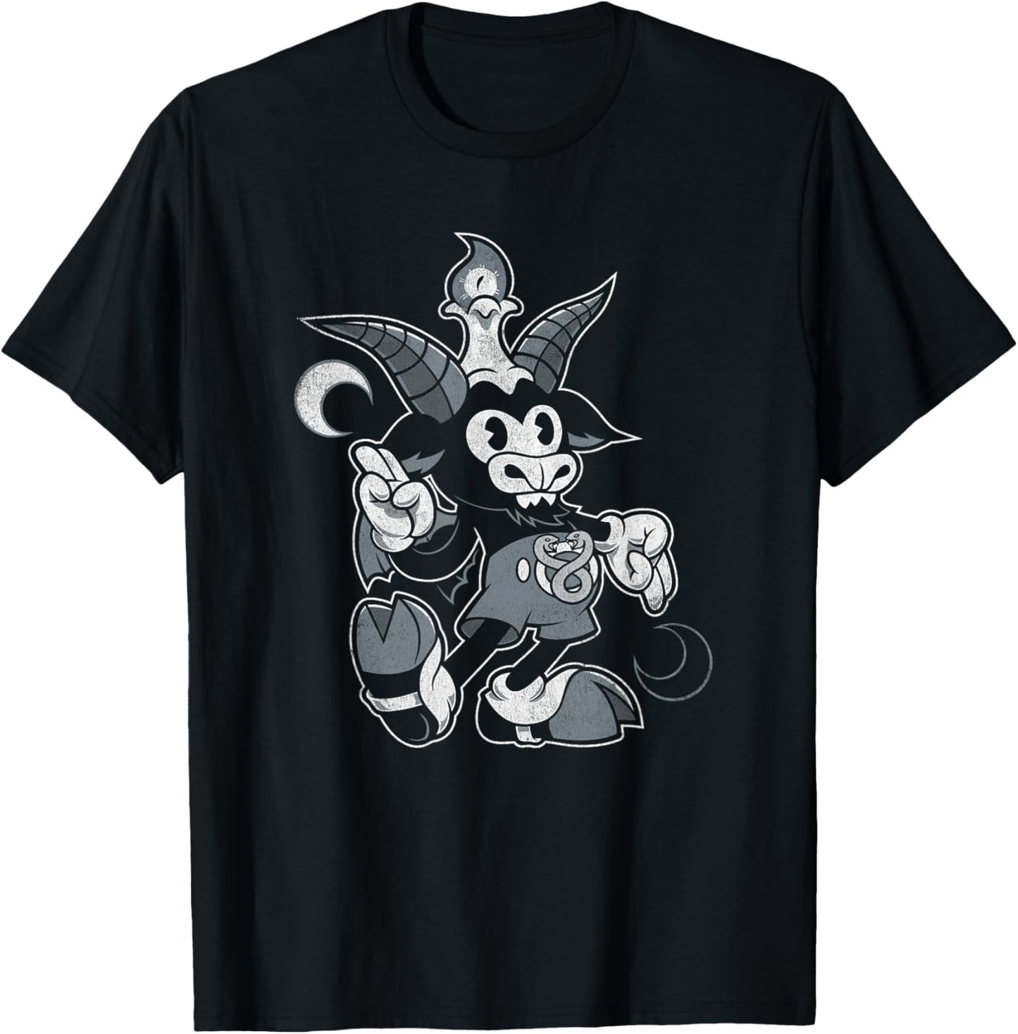Baphomet - Vintage Creepy Cute Cartoon Goat - Goth Occult