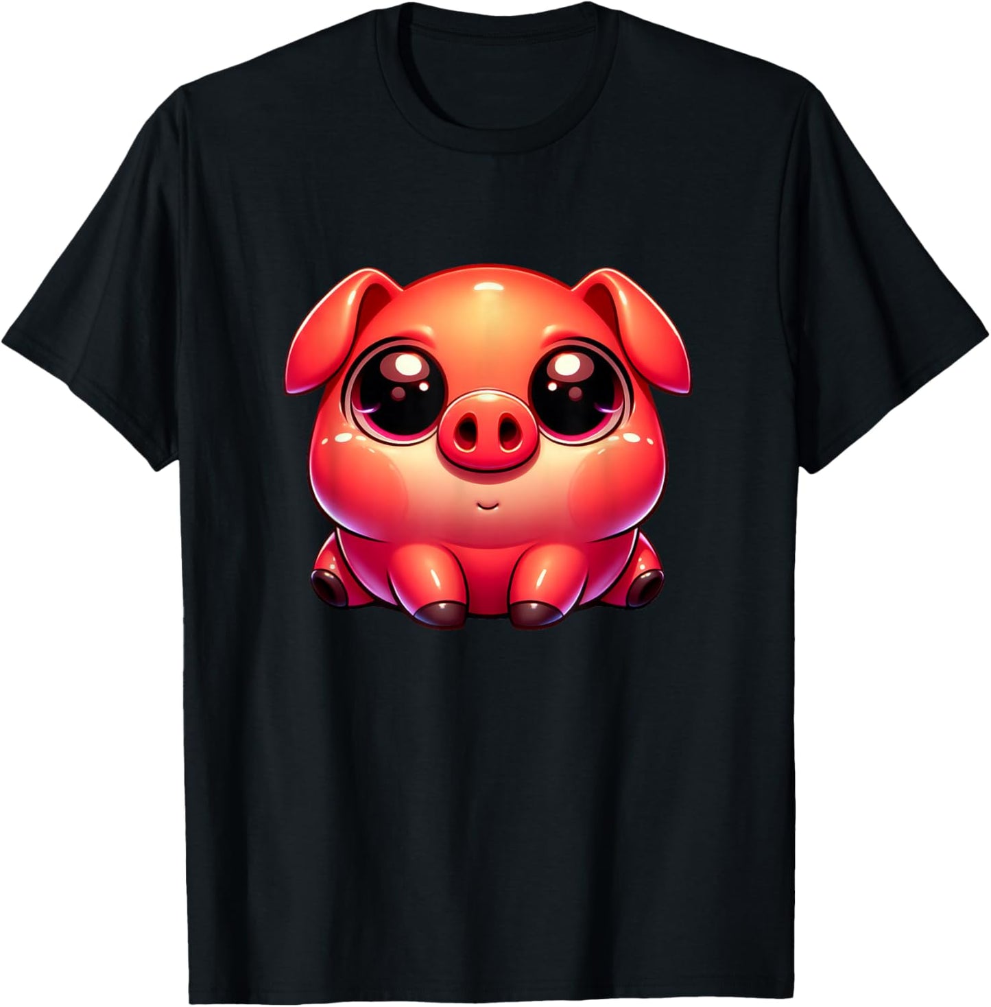 Adorable Kawaii Cute Piglet Sitting Design Chibi Pig
