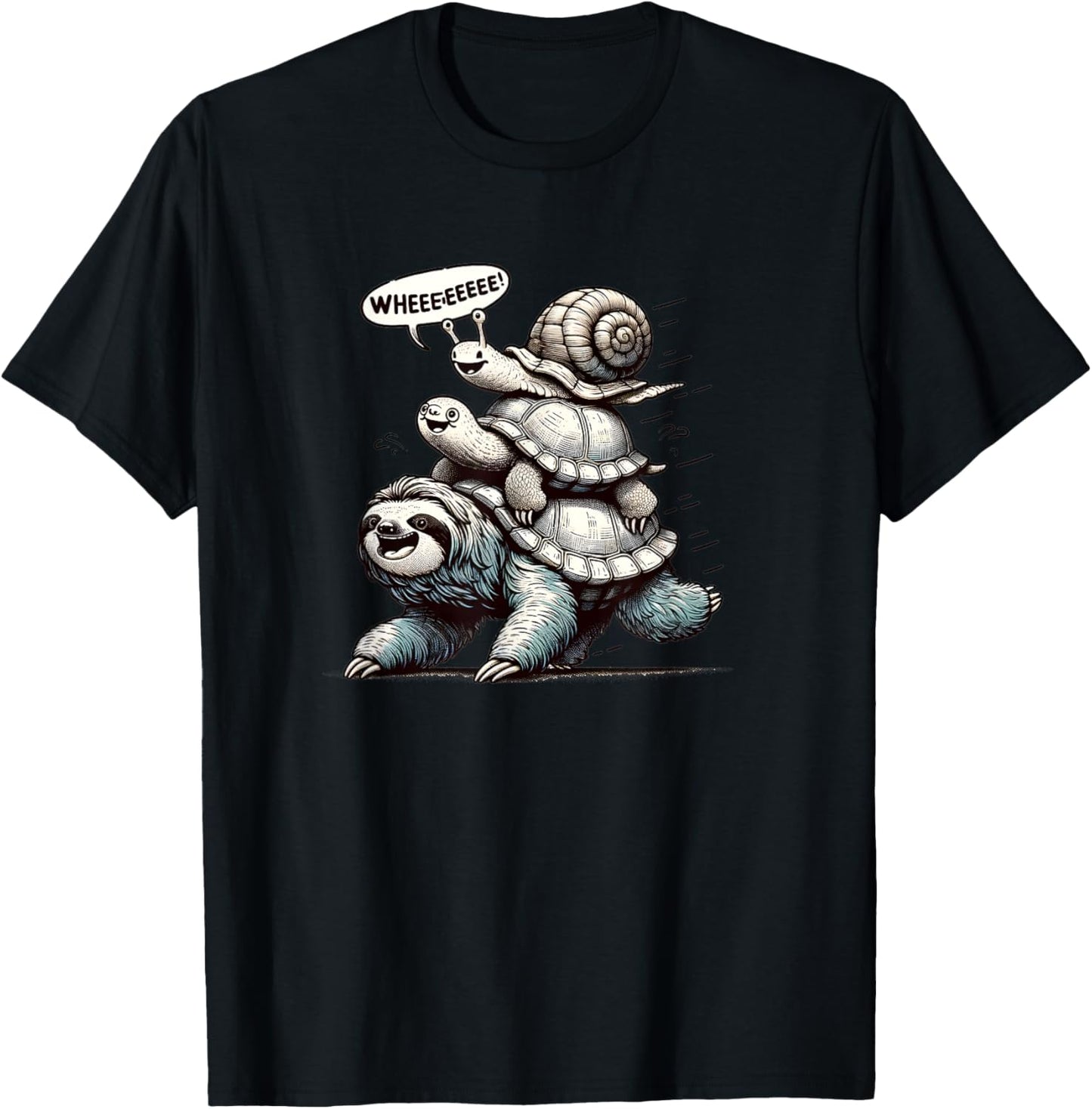 Sloth Turtle Snail Piggyback Animal Running Wild