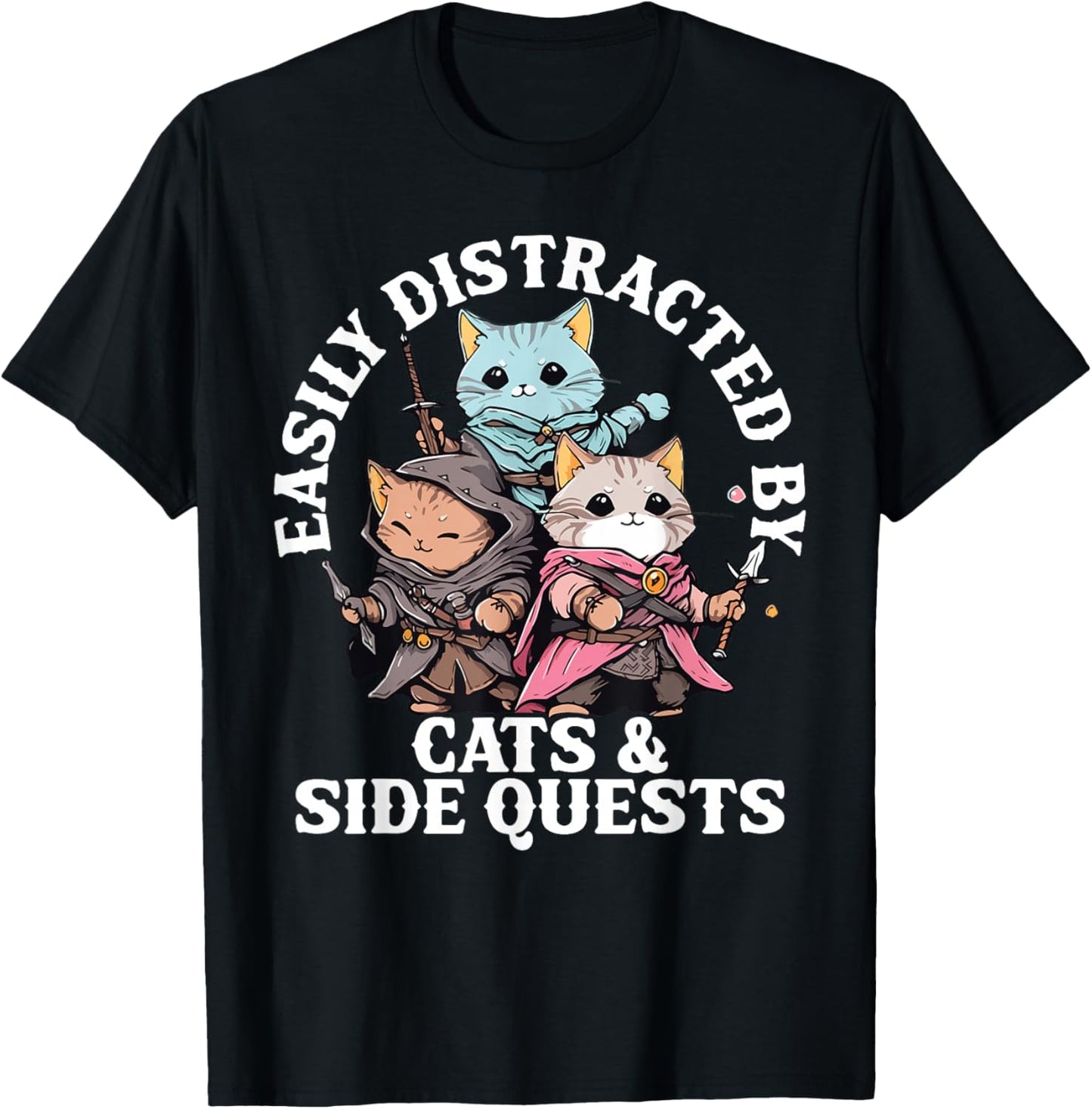 Cats Side Quest Distracted Tabletop Funny Men Women Kids Dad