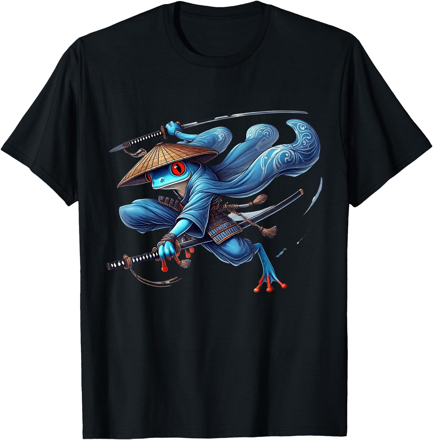 Japanese Samurai Frog Warrior Ninja Vintage Tee for Men