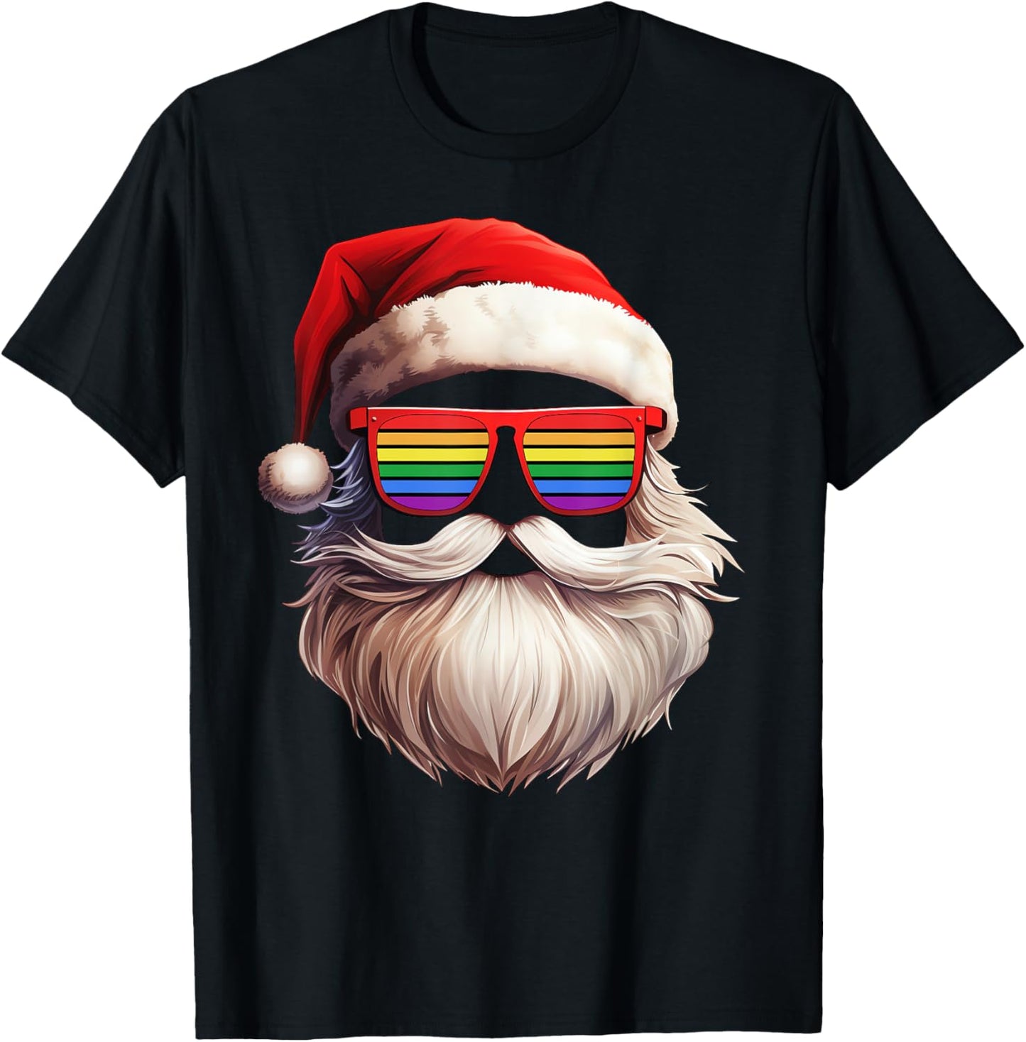 Santa Claus Face LGBTQ Sunglasses & Christmas Hat Funny Xmas