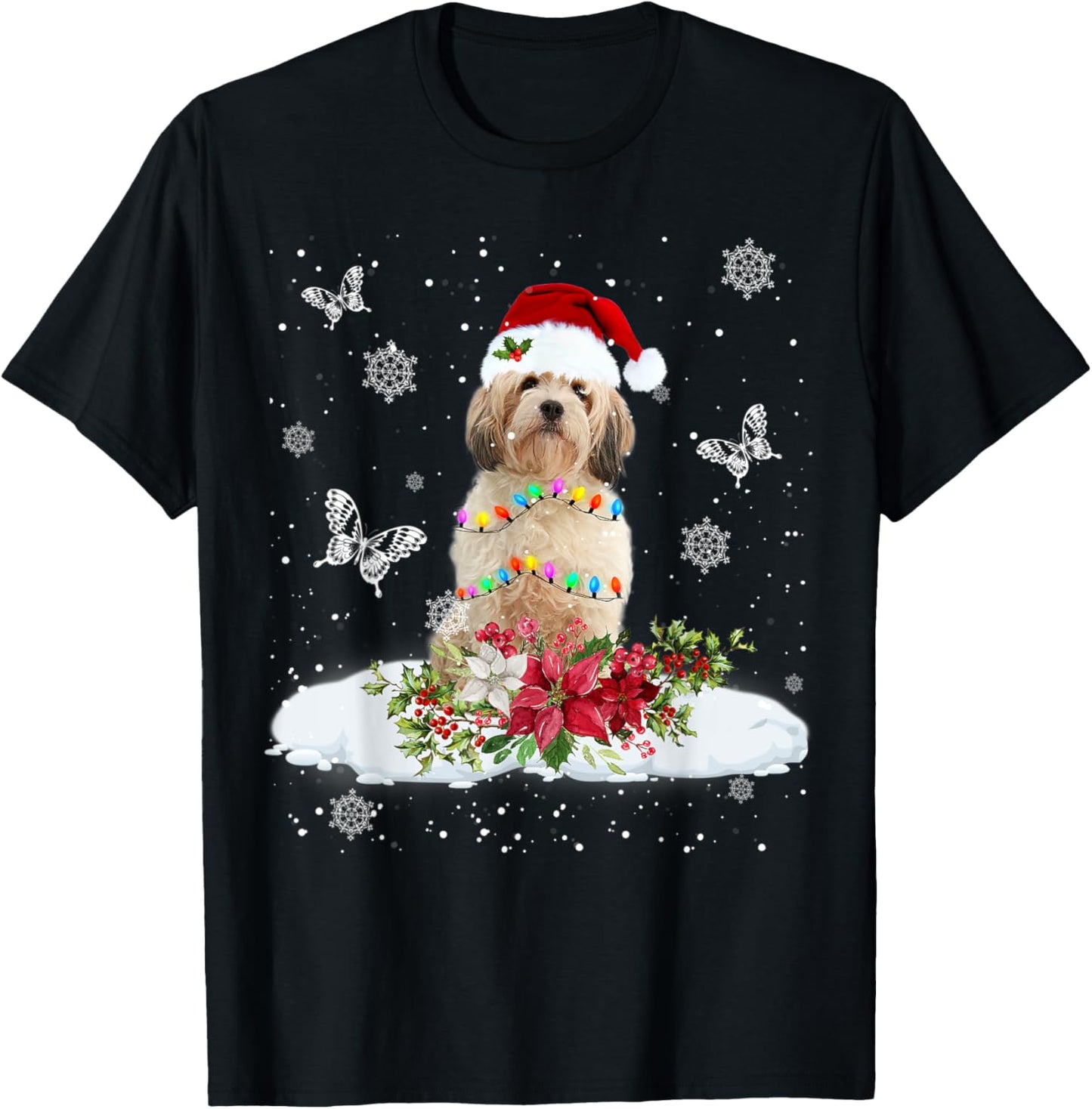 Cavachon Snowly Christmas Tree Lights Pajama Dog Xmas