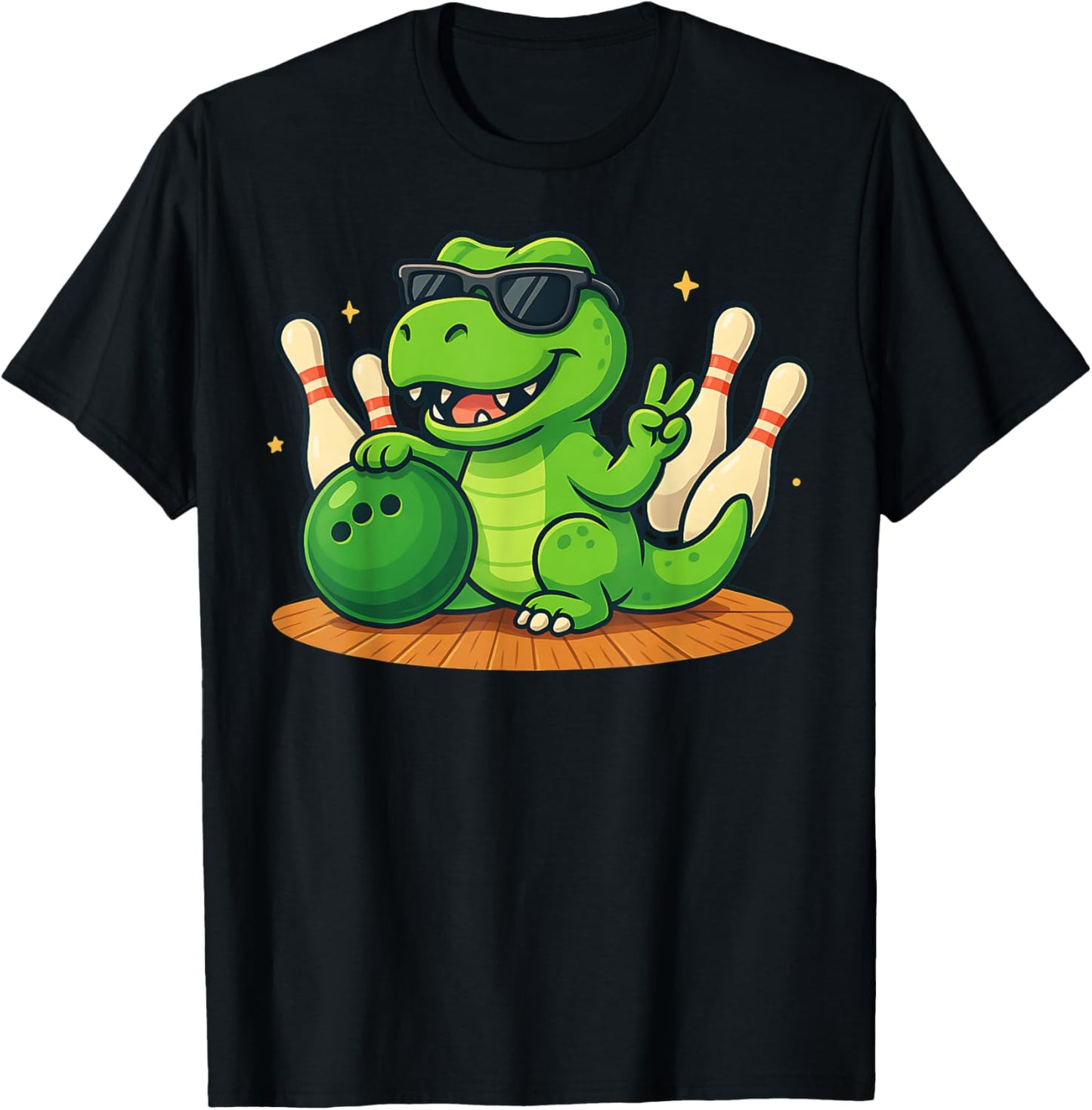 Cute Dinosaur With Sunglasses Dinosaur Playing Bowling Kids