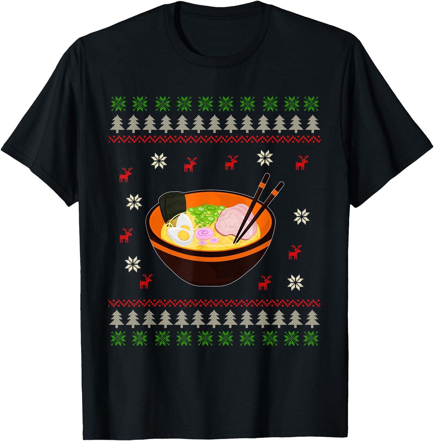 Ugly Christmas Ramen Noodle Anime Kawaii Japanese Ramen Bowl