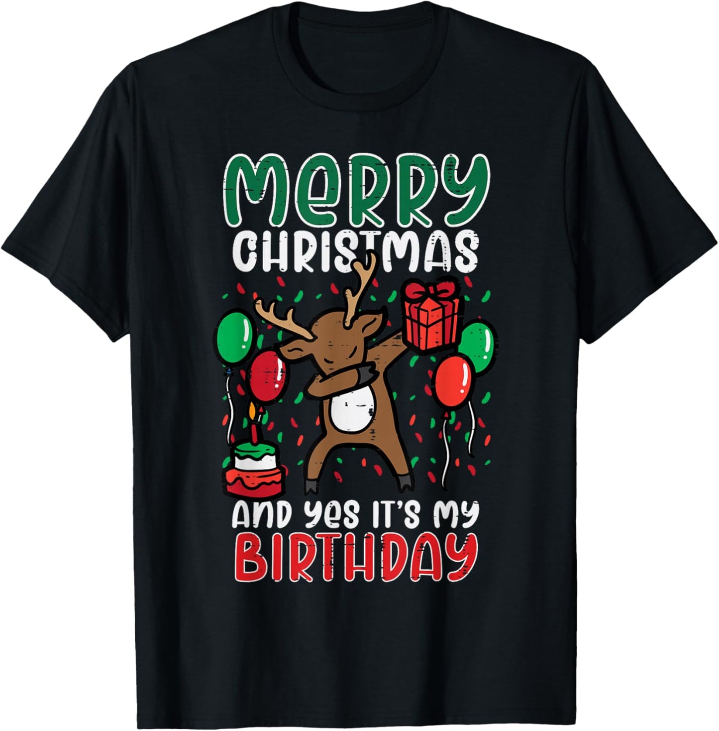 Merry Christmas Its My Birthday Reindeer Dab Xmas Bday Kids