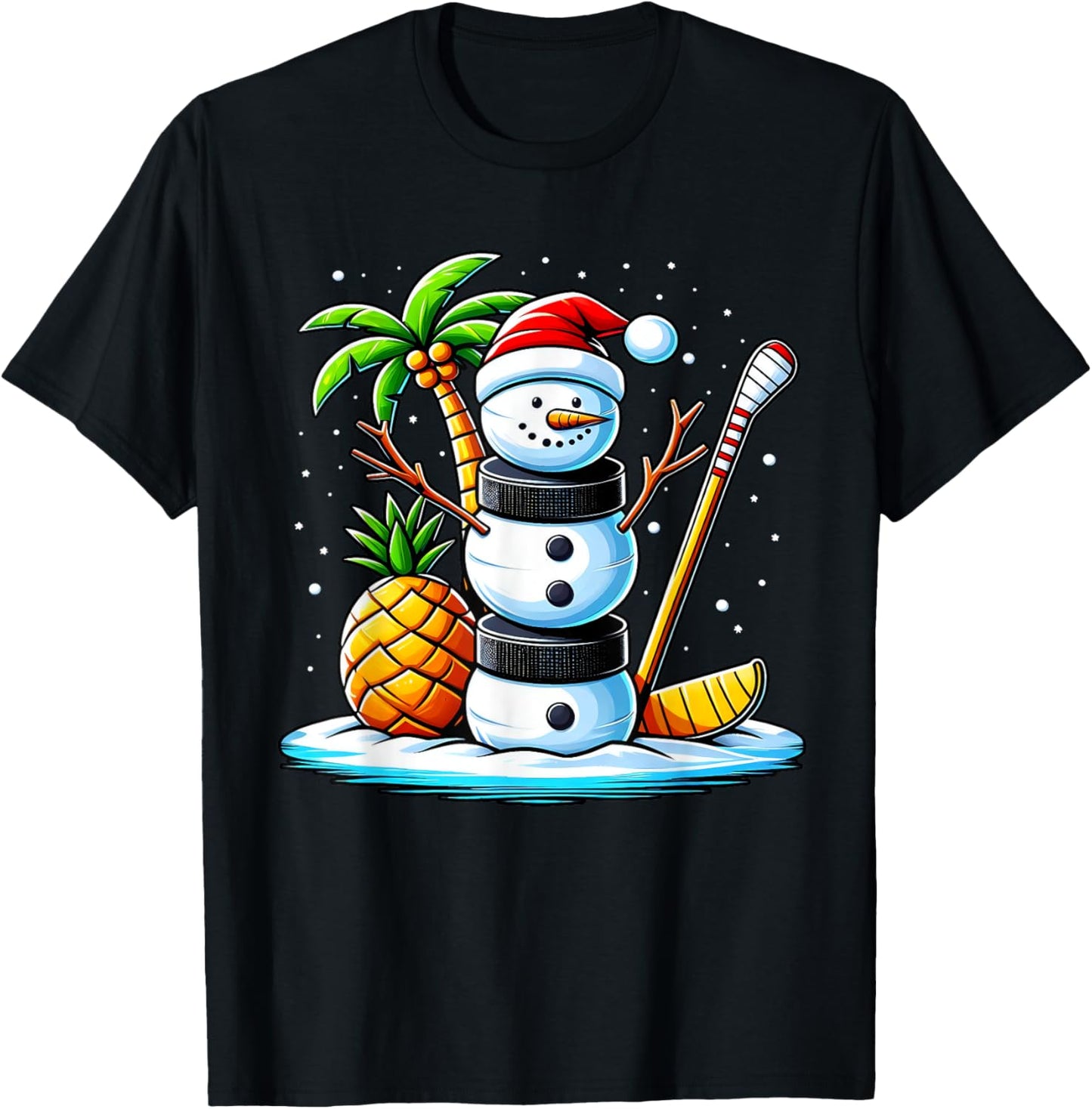 Christmas in July Summer Hockey Snowman Funny Christmas