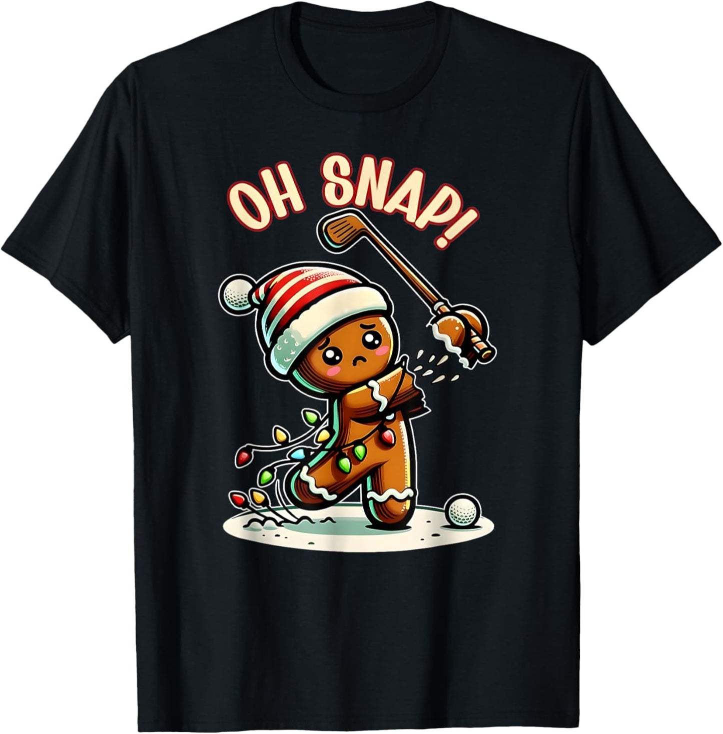 Funny Gingerbread Man Pajamas Xmas Holiday Oh Snap Golf