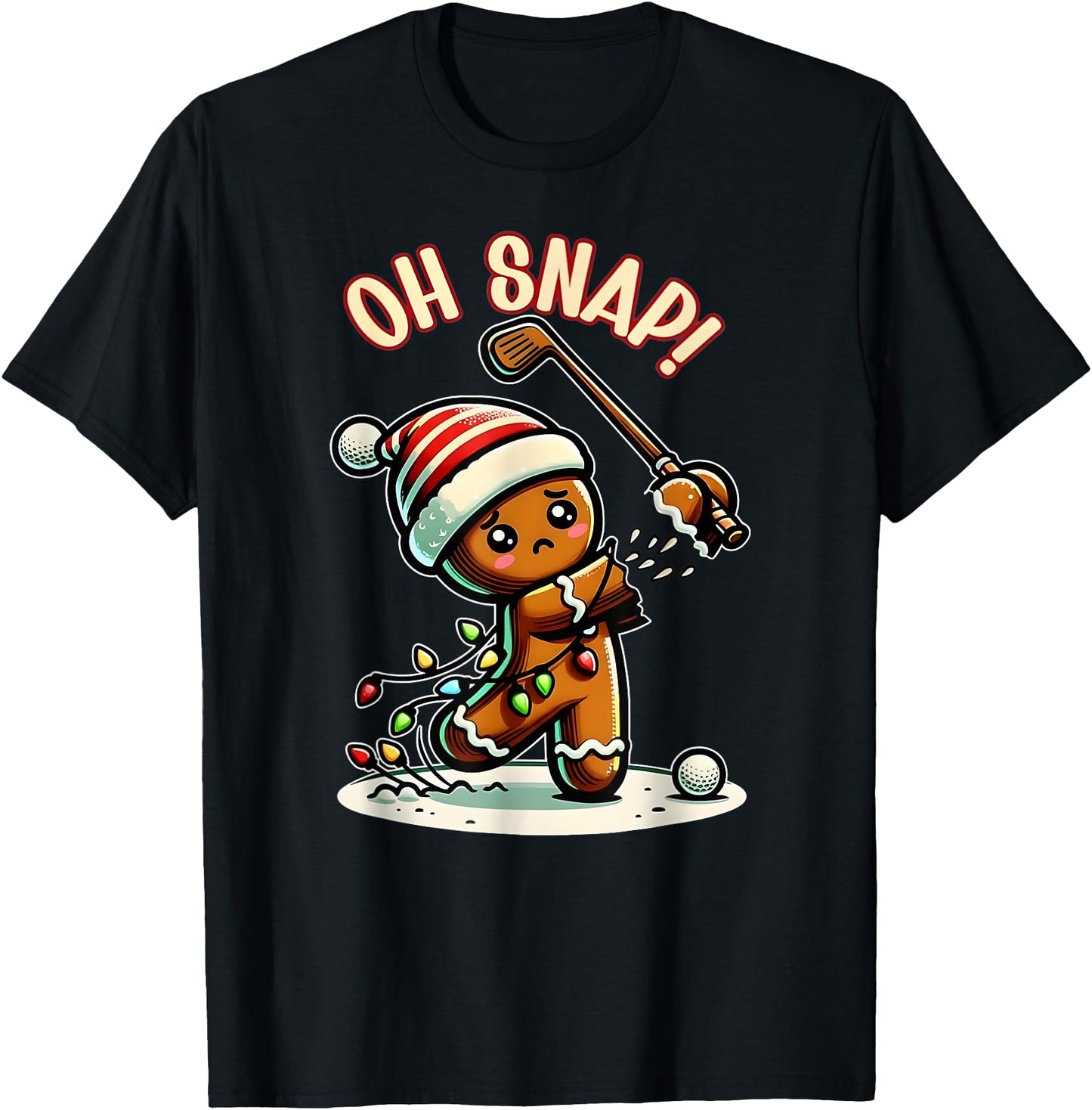 Funny Gingerbread Man Pajamas Xmas Holiday Oh Snap Golf