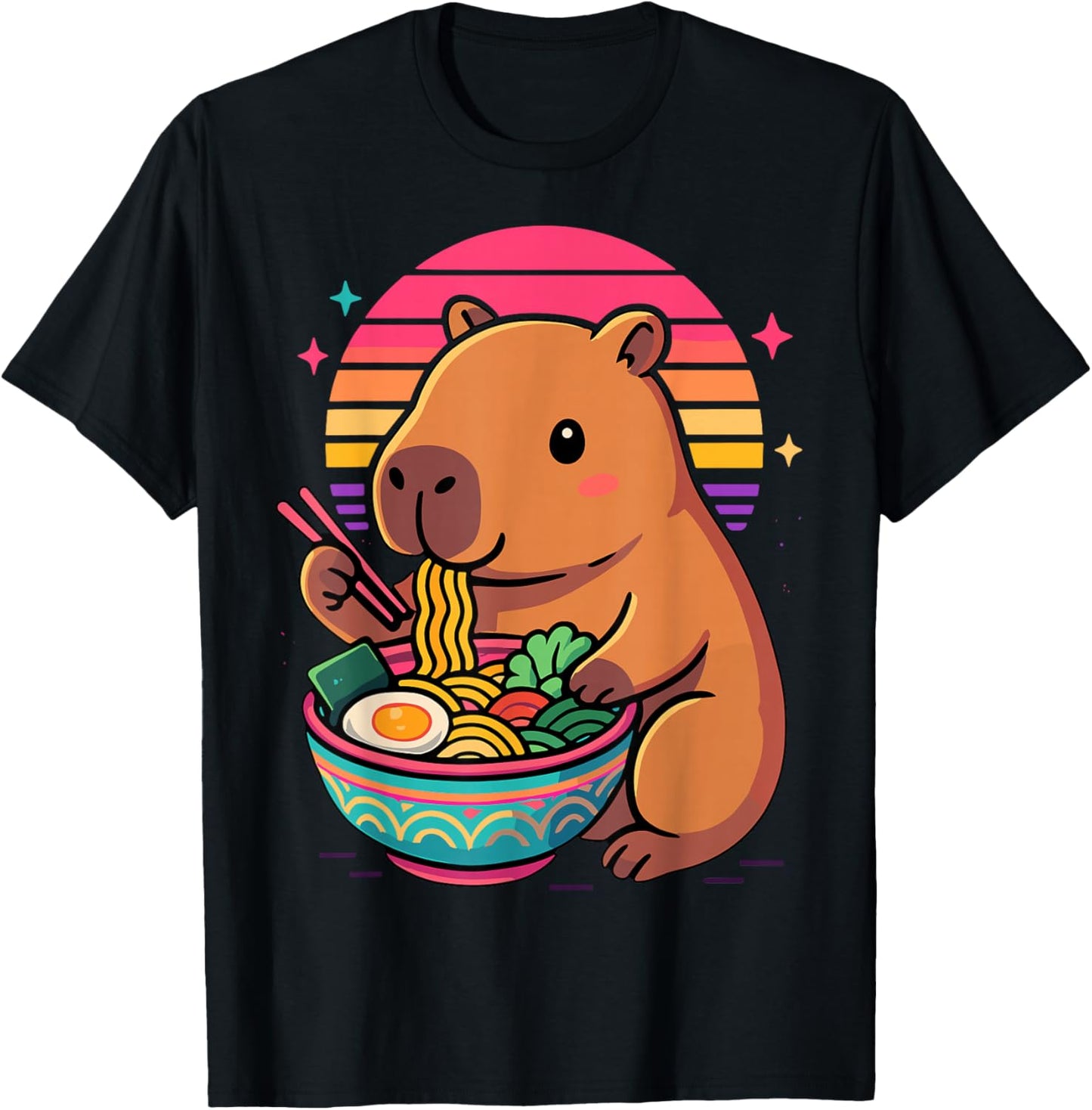 Anime Capybara Eating Ramen