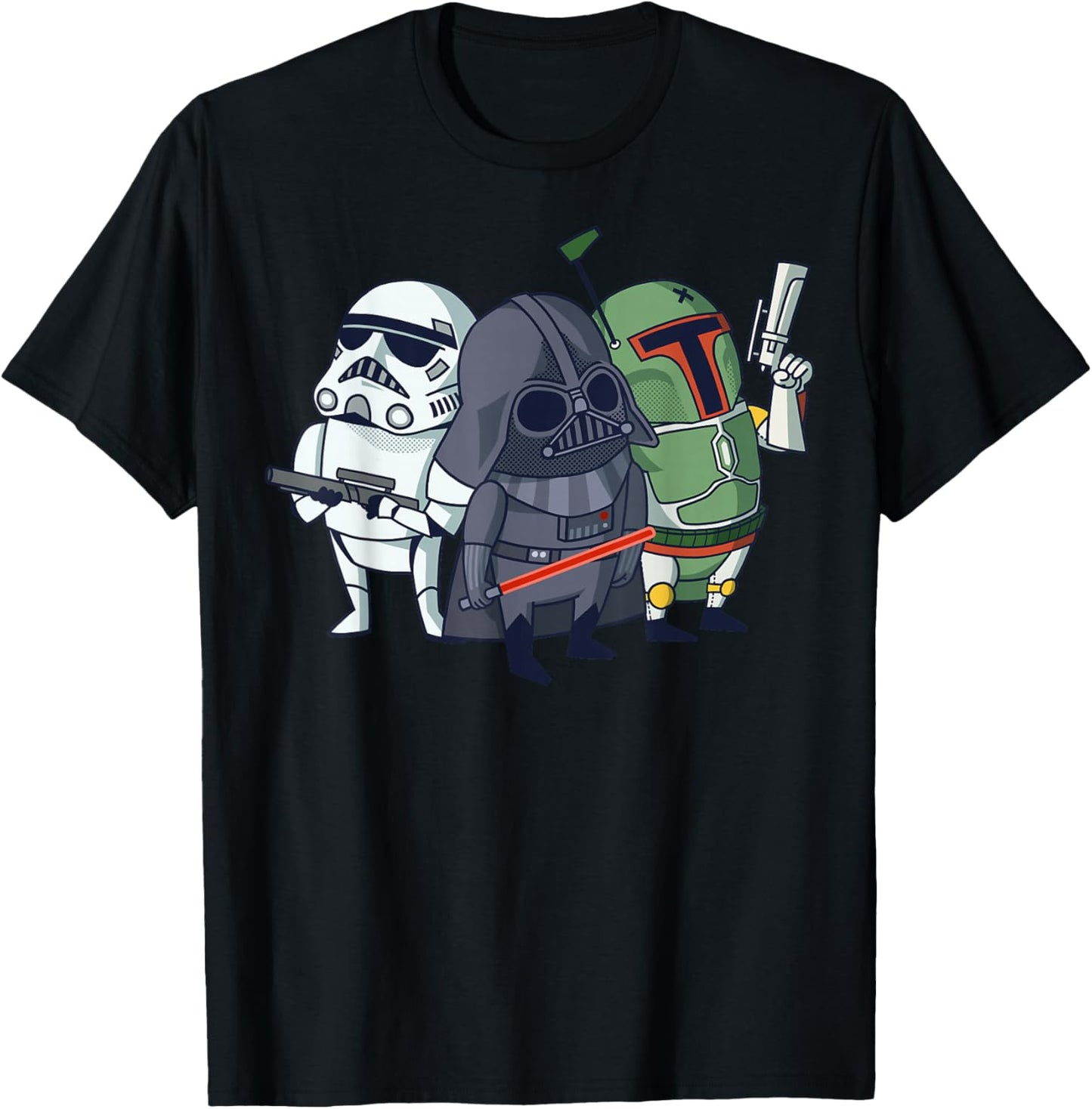 Star Wars Vader Boba Trooper Chibi Cute Graphic T-Shirt