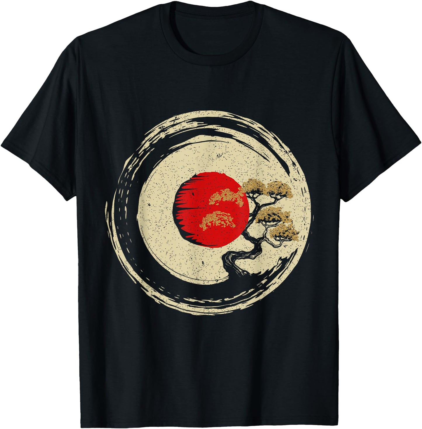 Bonsai Tree In Japanese Zen Buddhist Enso Circle