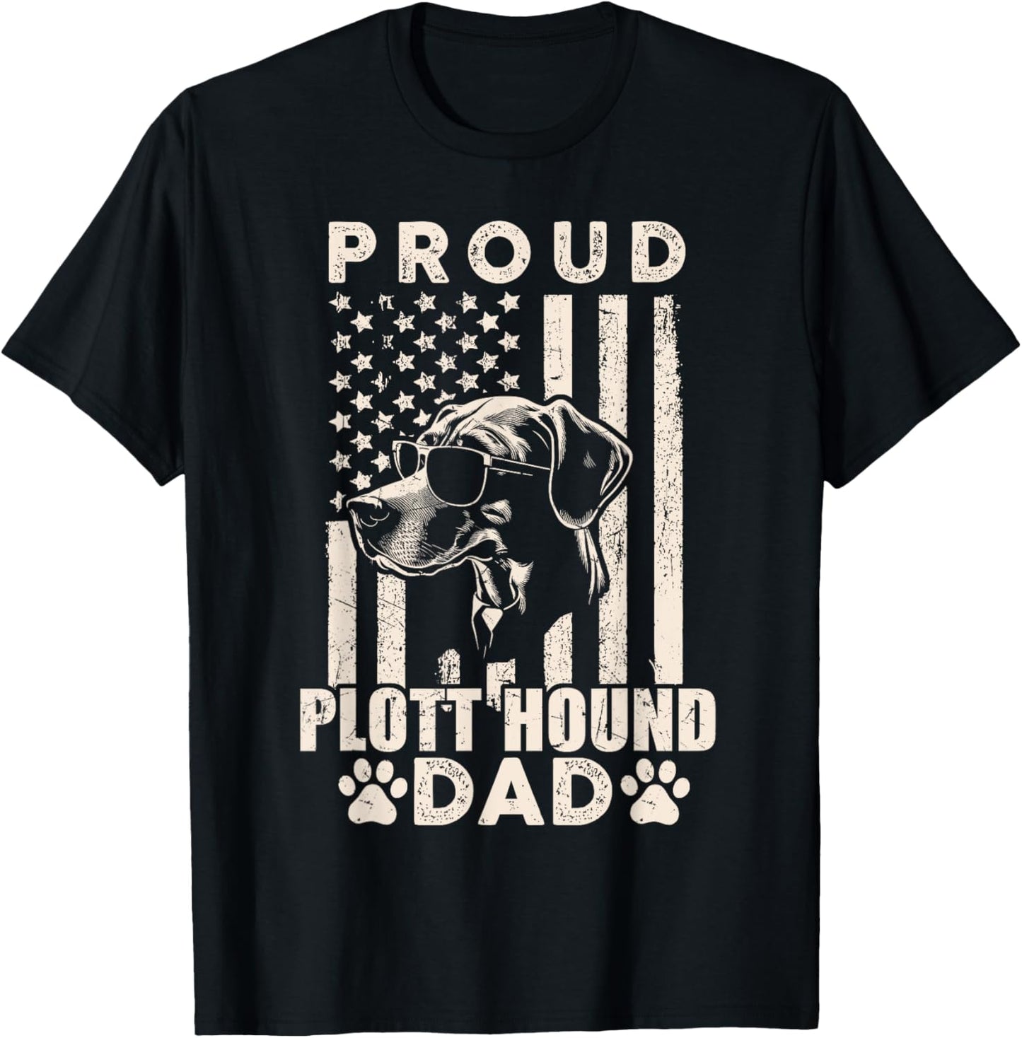 Proud Plott Hound Dad American Flag Patriotic Dog Lover Xmas Women Kids Men