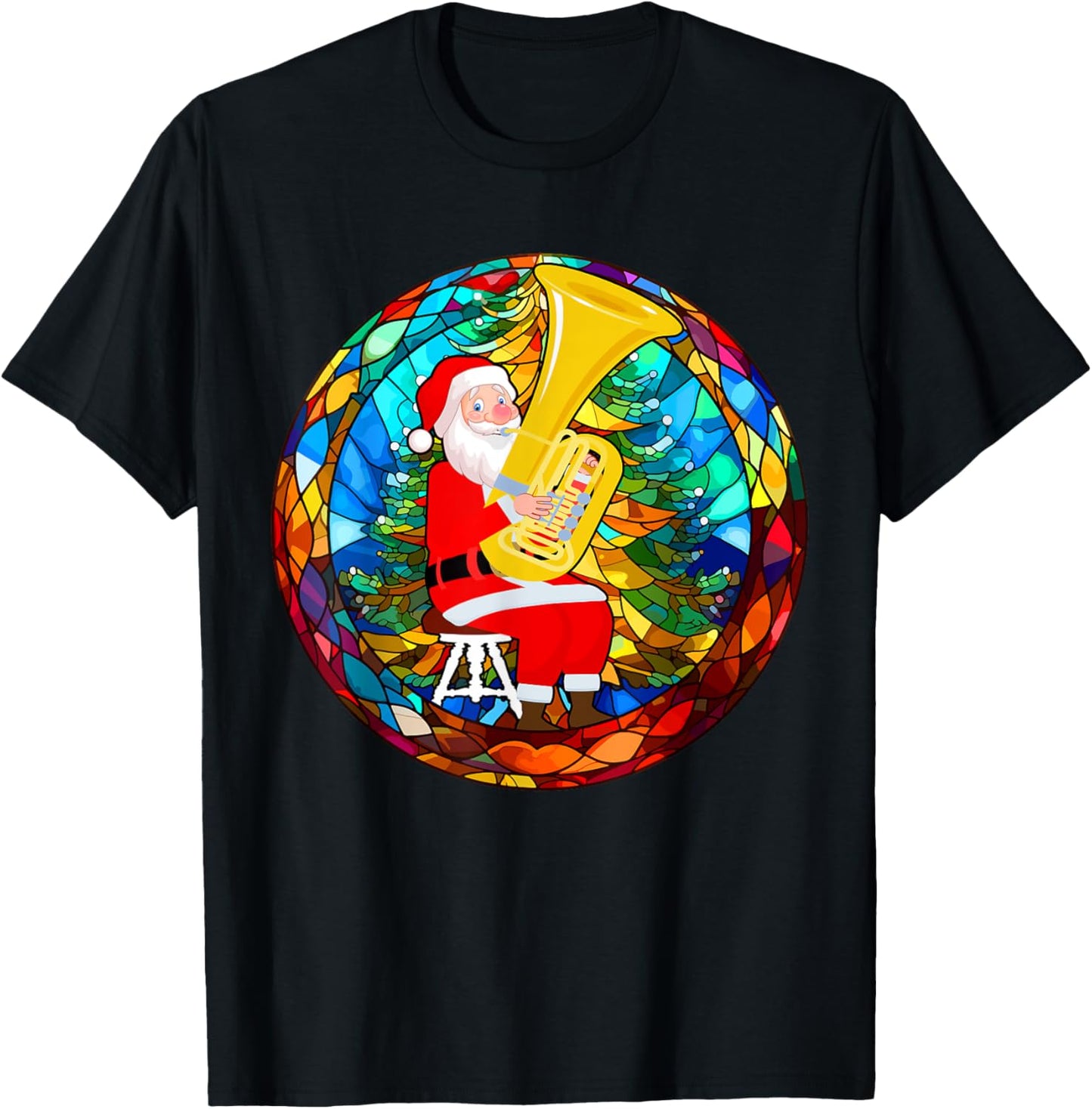 Santa Playing Tuba Xmas Colorful Costume Instrument