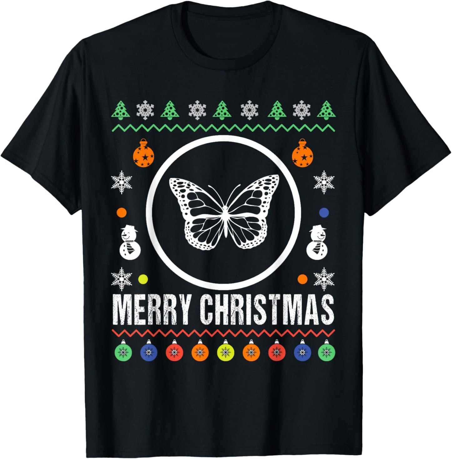 Merry Christmas Butterfly Ugly Sweater Xmas Knit