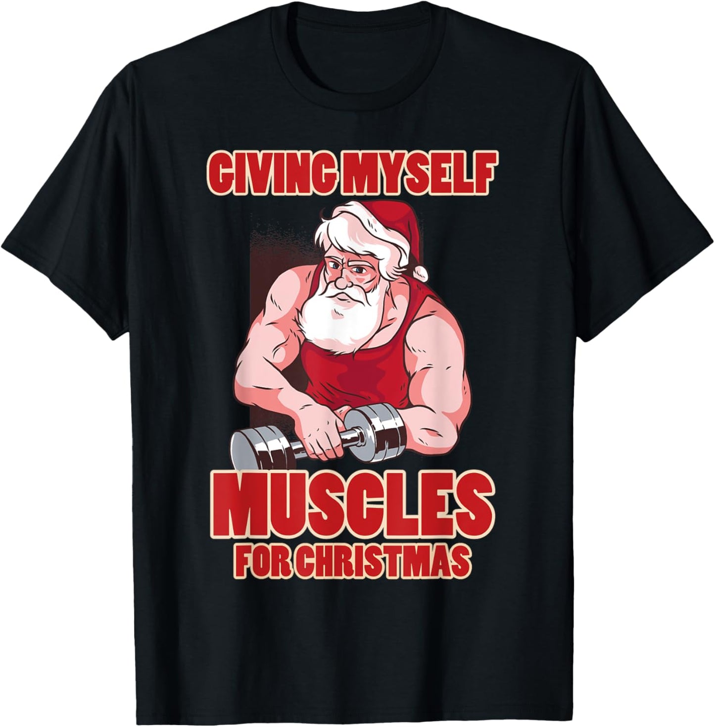 Muscle Xmas weightlifting Santa Claus costume snow Christmas