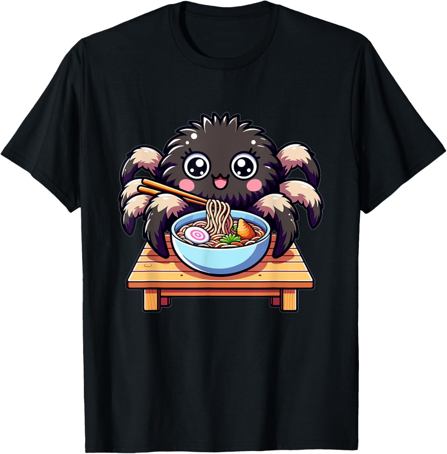 Cute Japanese Kawaii Chibi Tarantula Eating Ramen