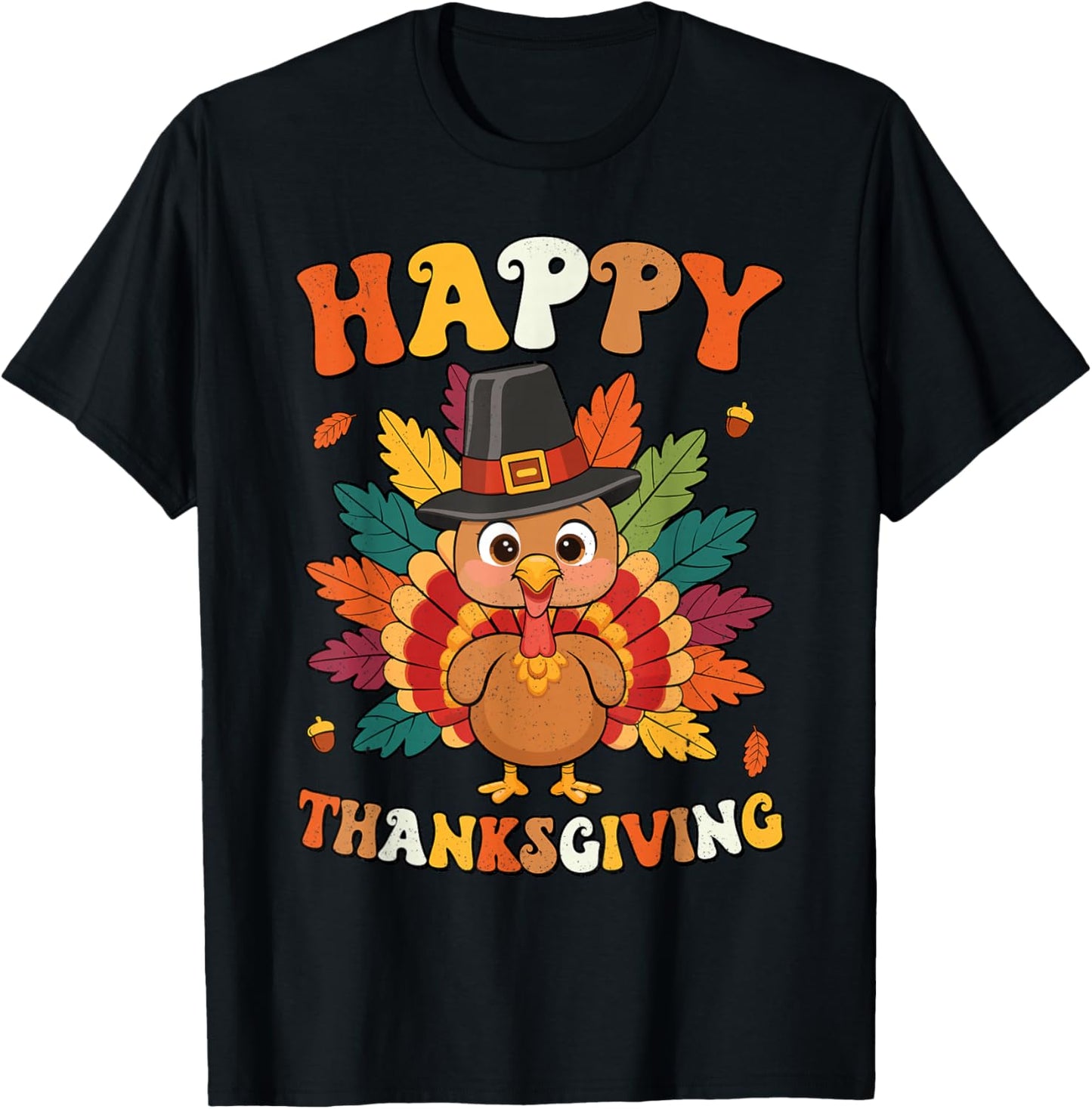 Happy Thanksgiving Funny Turkey Fall Men Women Kids Groovy