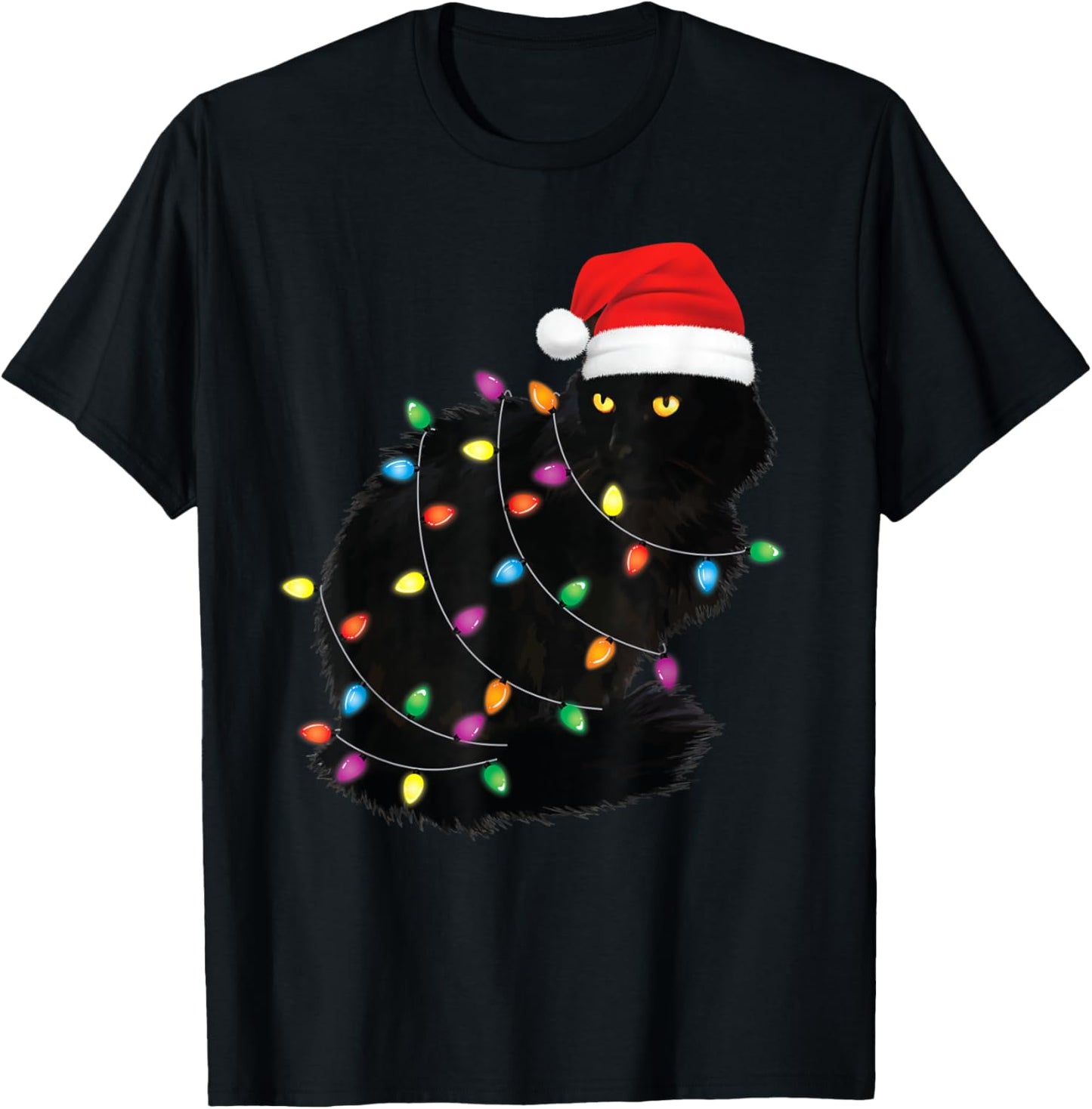 Black Cat Christmas Women Men Kids Cat Xmas Tree Santa Cat