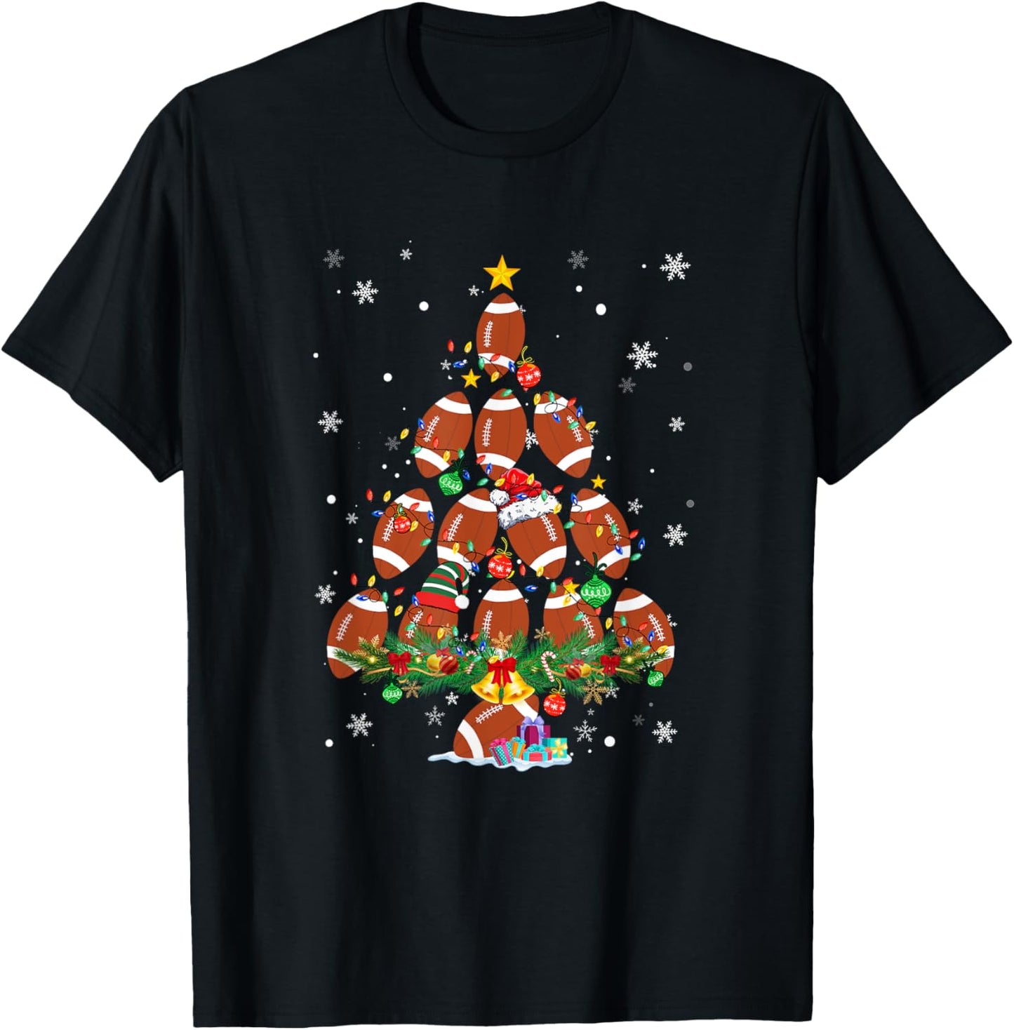 Football Christmas Tree Santa Football X Mas Lights