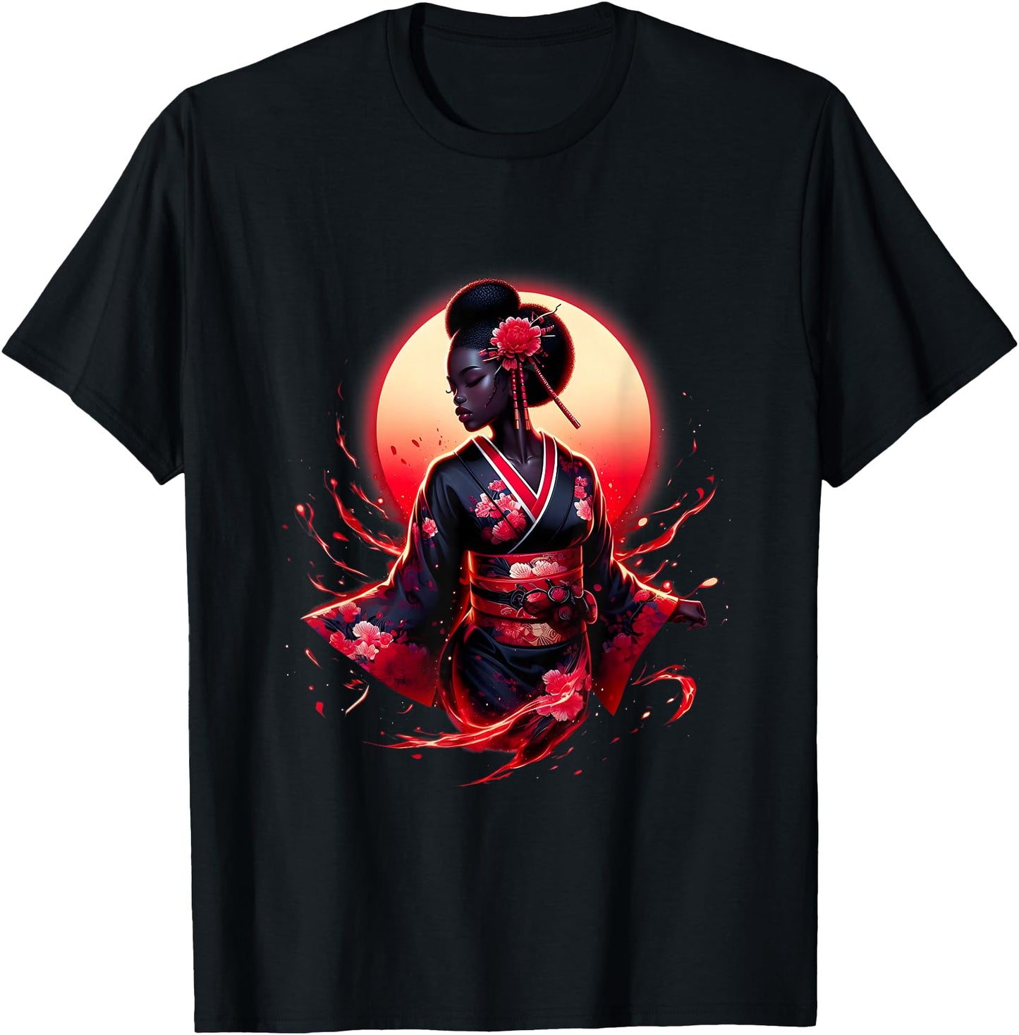 Samurai Girl Black Cat Women Black Woman Japanese Anime