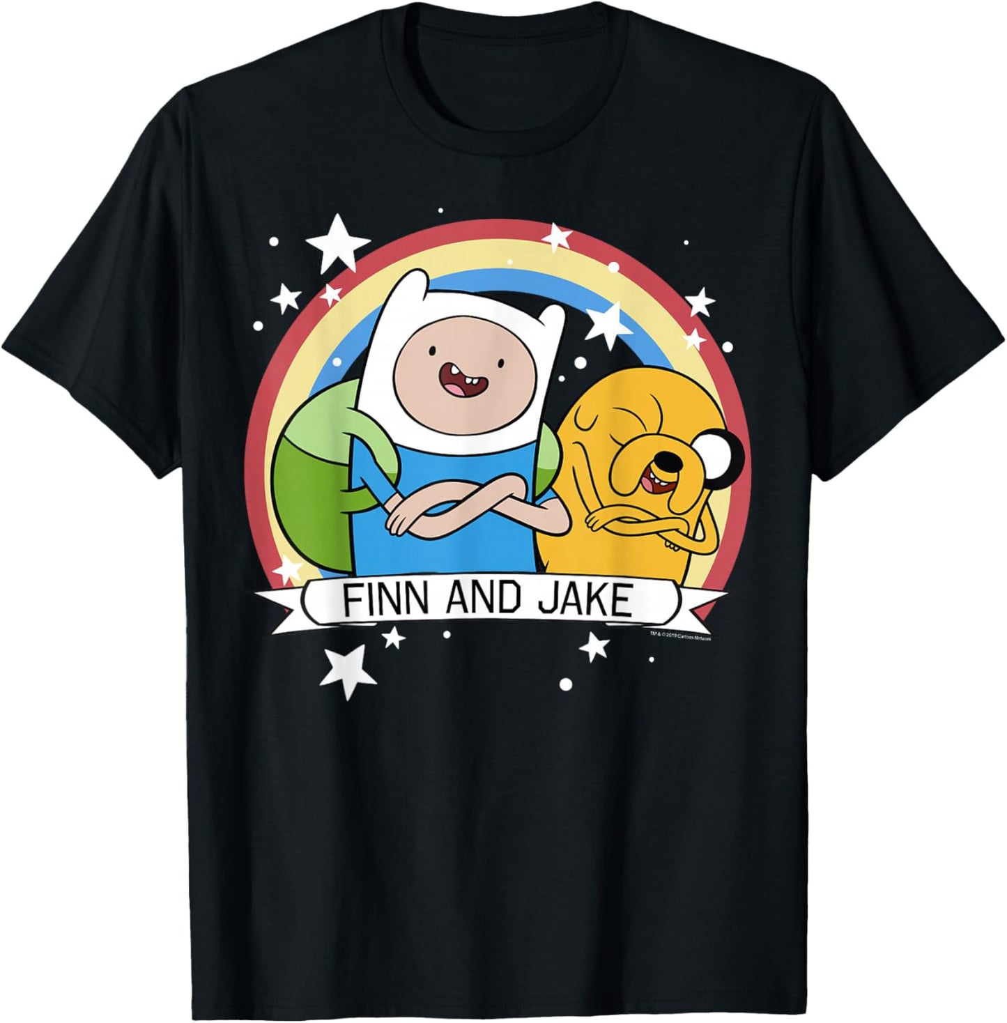 CN Adventure Time Finn And Jake Rainbow Stars Portrait