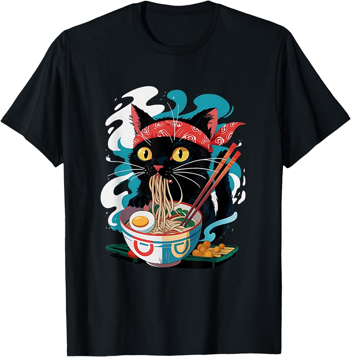 Cute Kawaii Cat Eating Ramen Japanese Aesthetic
