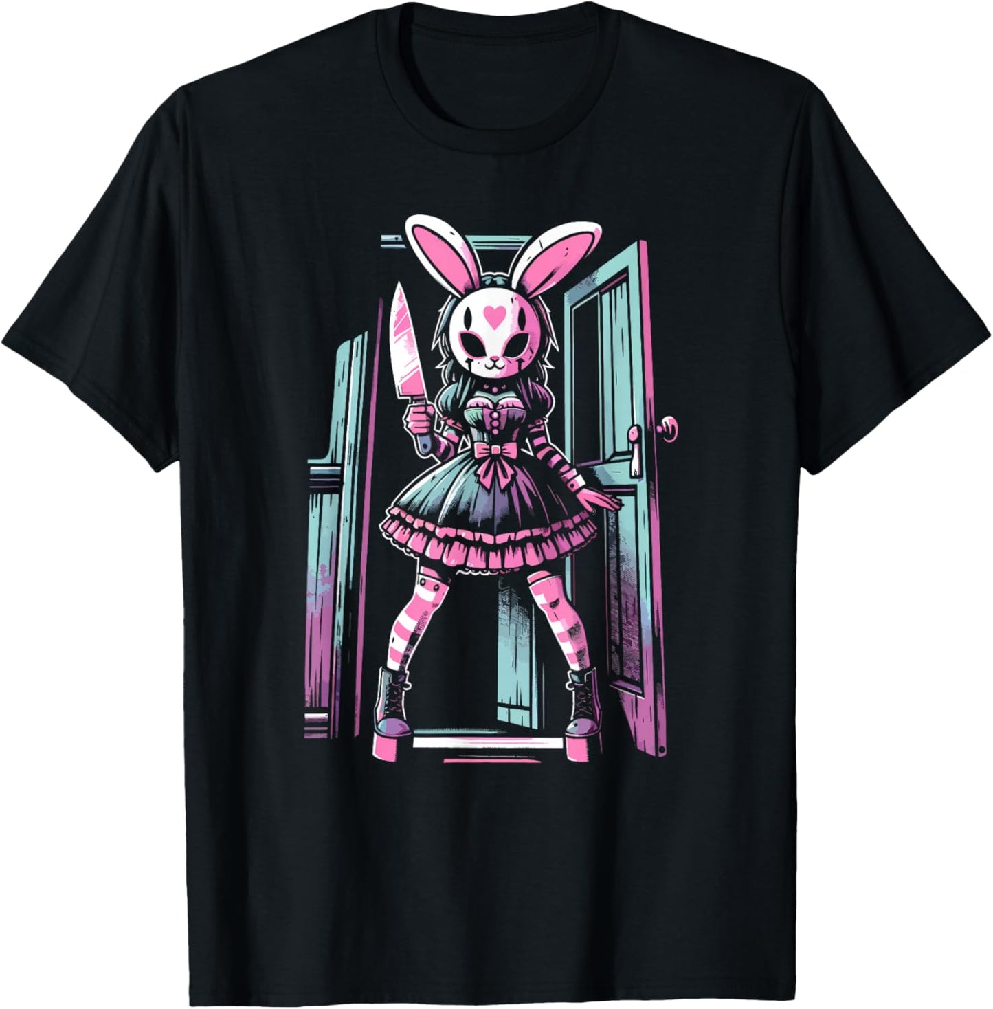 Pastel Goth Bunny Mask Girl Horror Slasher Anime Alt Rabbit