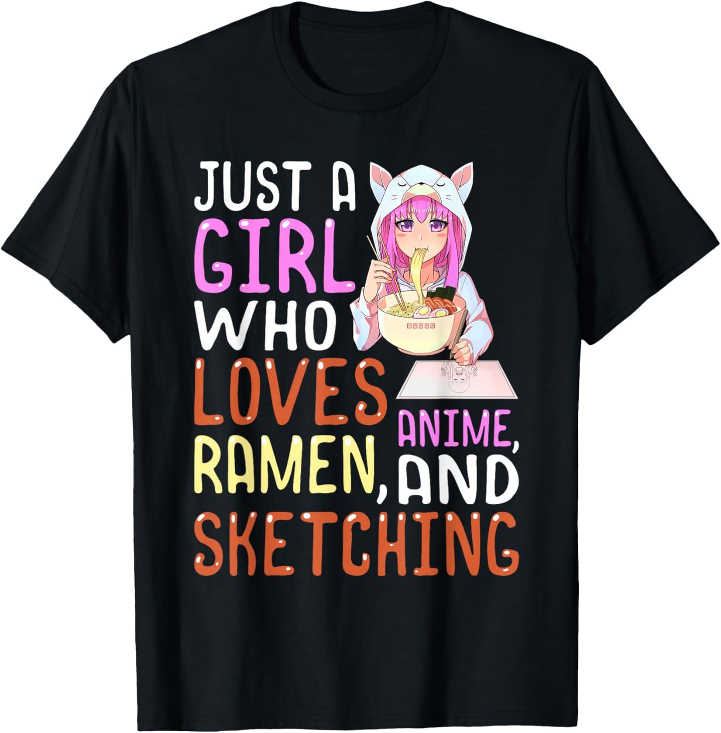 Girl Who Loves Anime Ramen and Sketching Kawaii Teen Girls