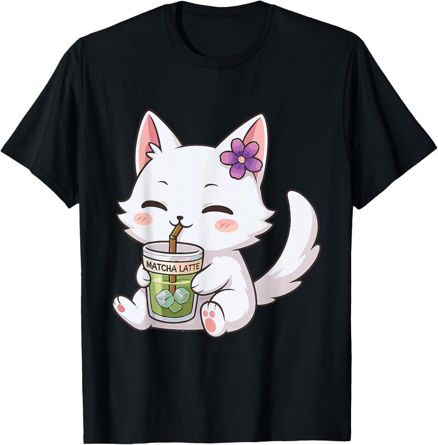 Kawaii Anime Cat Matcha Latte \u2013 Cute Chibi Neko Manga Design