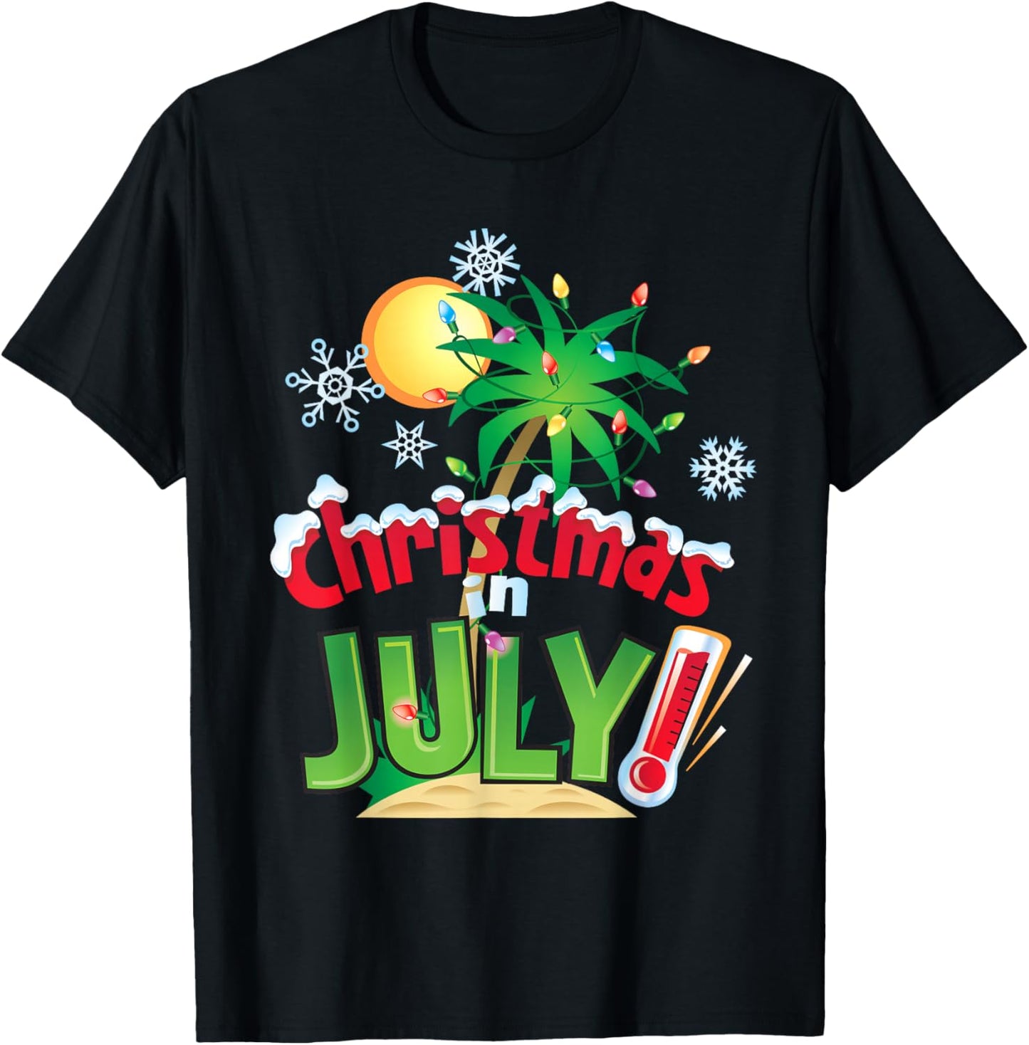 Funny Christmas in July Shirt Summer Beach Vacation Xmas