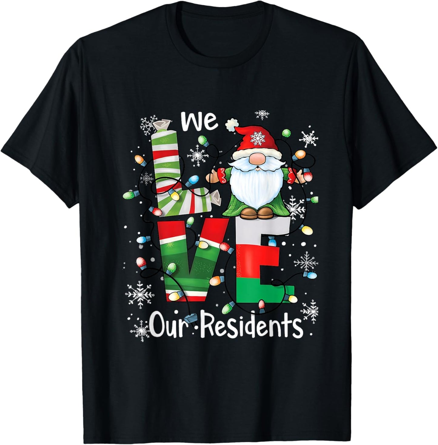 Love our residents Funny Caregiver Christmas Gnome Caregiver