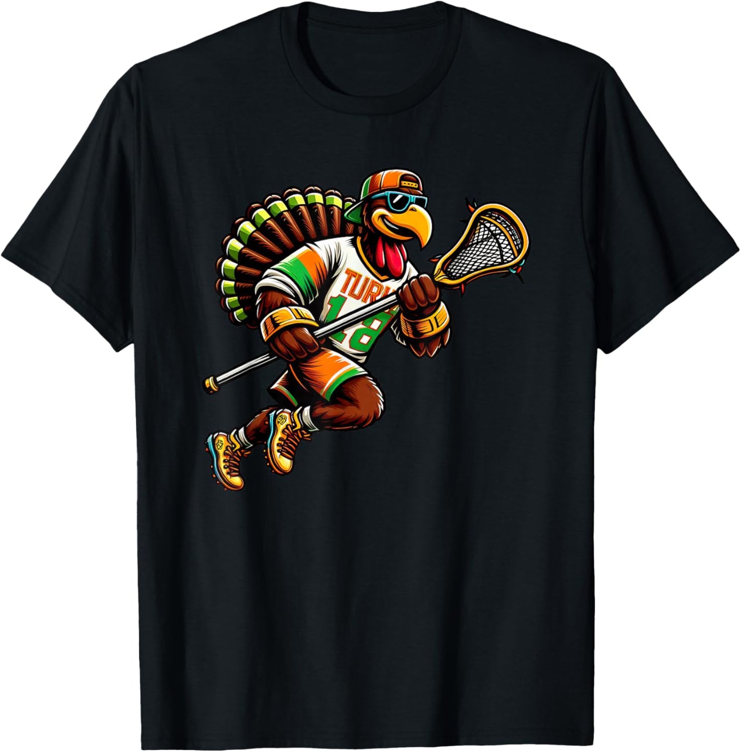 Funny Turkey Thanksgiving Lacrosse Womens Mens Kids