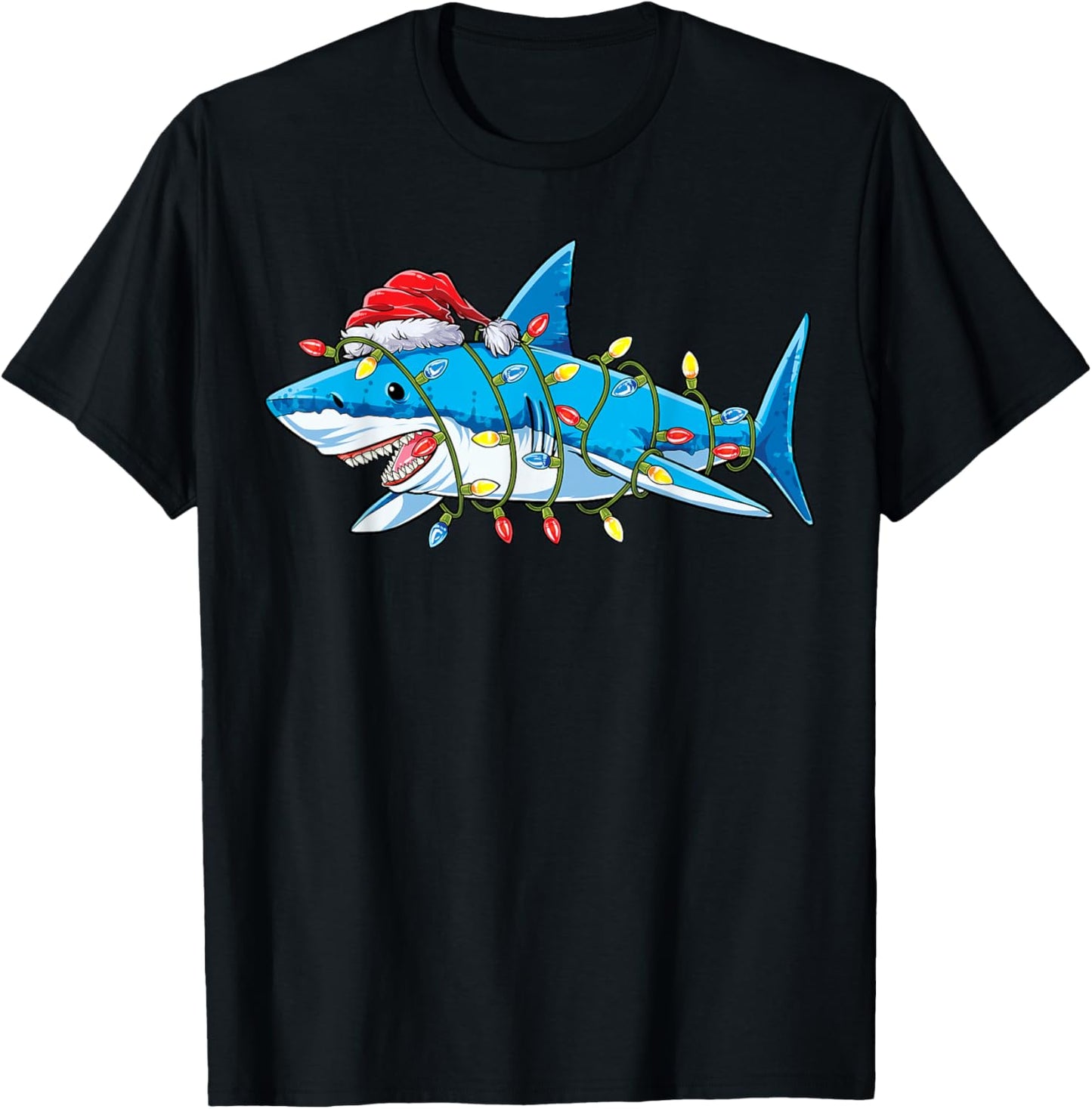 Santa Shark Christmas Lights Sharkmas Tree Xmas Boys Men
