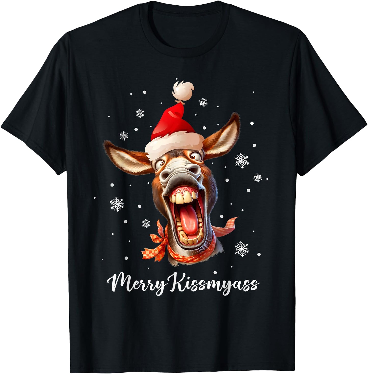 Merry Kissmyass Donkey Sarcastic Xmas Funny Pajama Christmas
