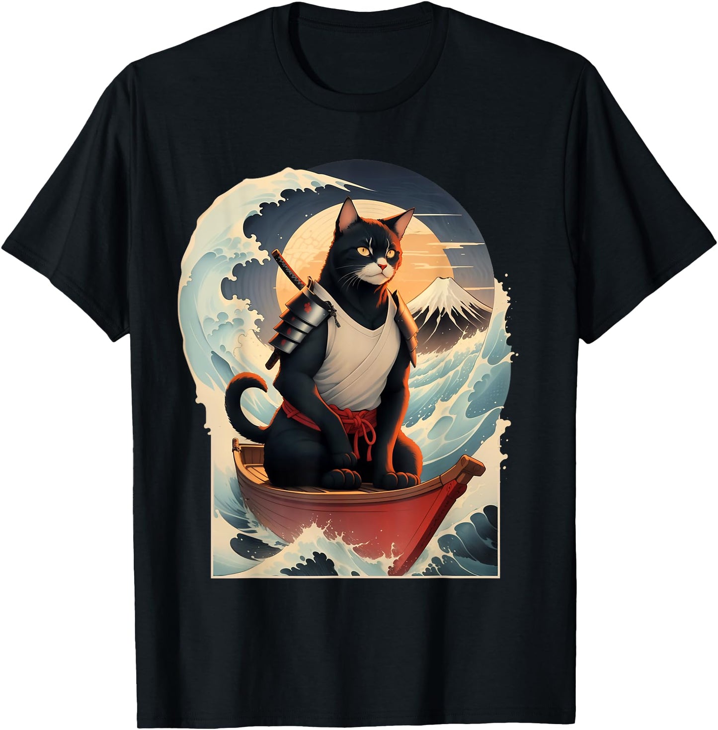 Japanese Samurai Cat Men Women Girls