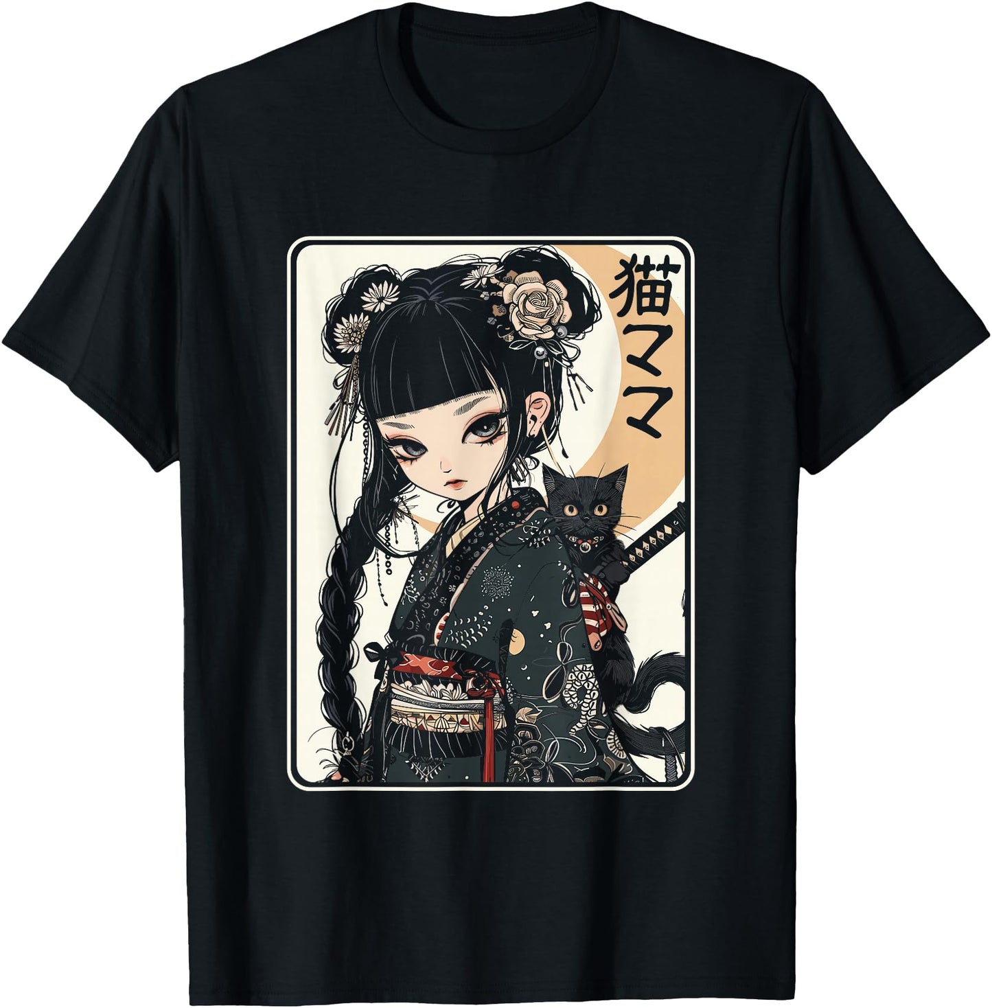Japanese Gothic Kawaii Anime Samurai Cat Mom Woman Girls