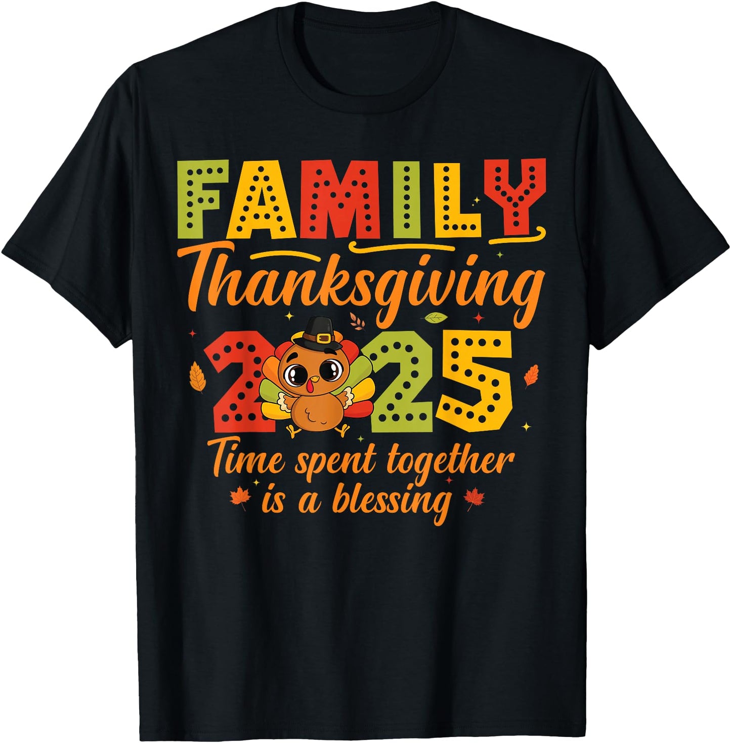 Family Thanksgiving 2025 Matching Pilgrim Hat Crew Turkey