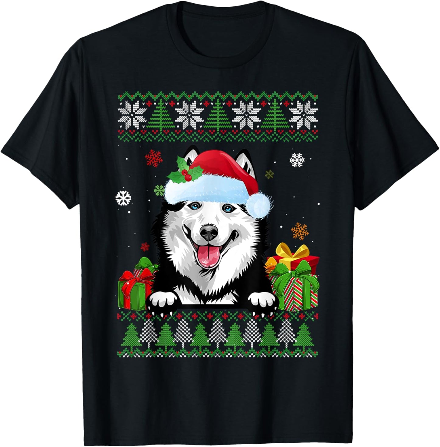 Funny Dog lovers Cute Siberian Husky Ugly Christmas Sweater