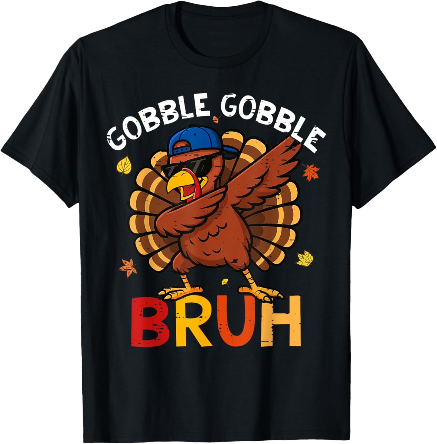 Bruh Funny Thanksgiving Dabbing Turkey Gobble Shirt Boy Kids