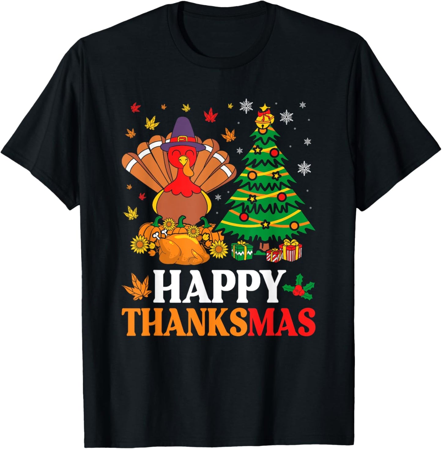 Happy Thanksmas Christmas Thanksgiving Funny Turkey