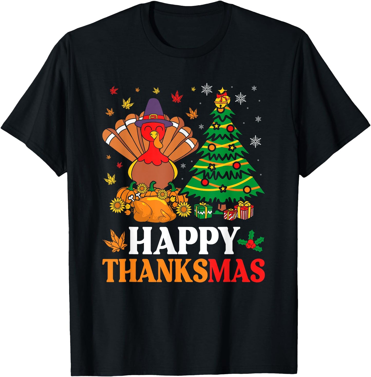 Happy Thanksmas Christmas Thanksgiving Funny Turkey