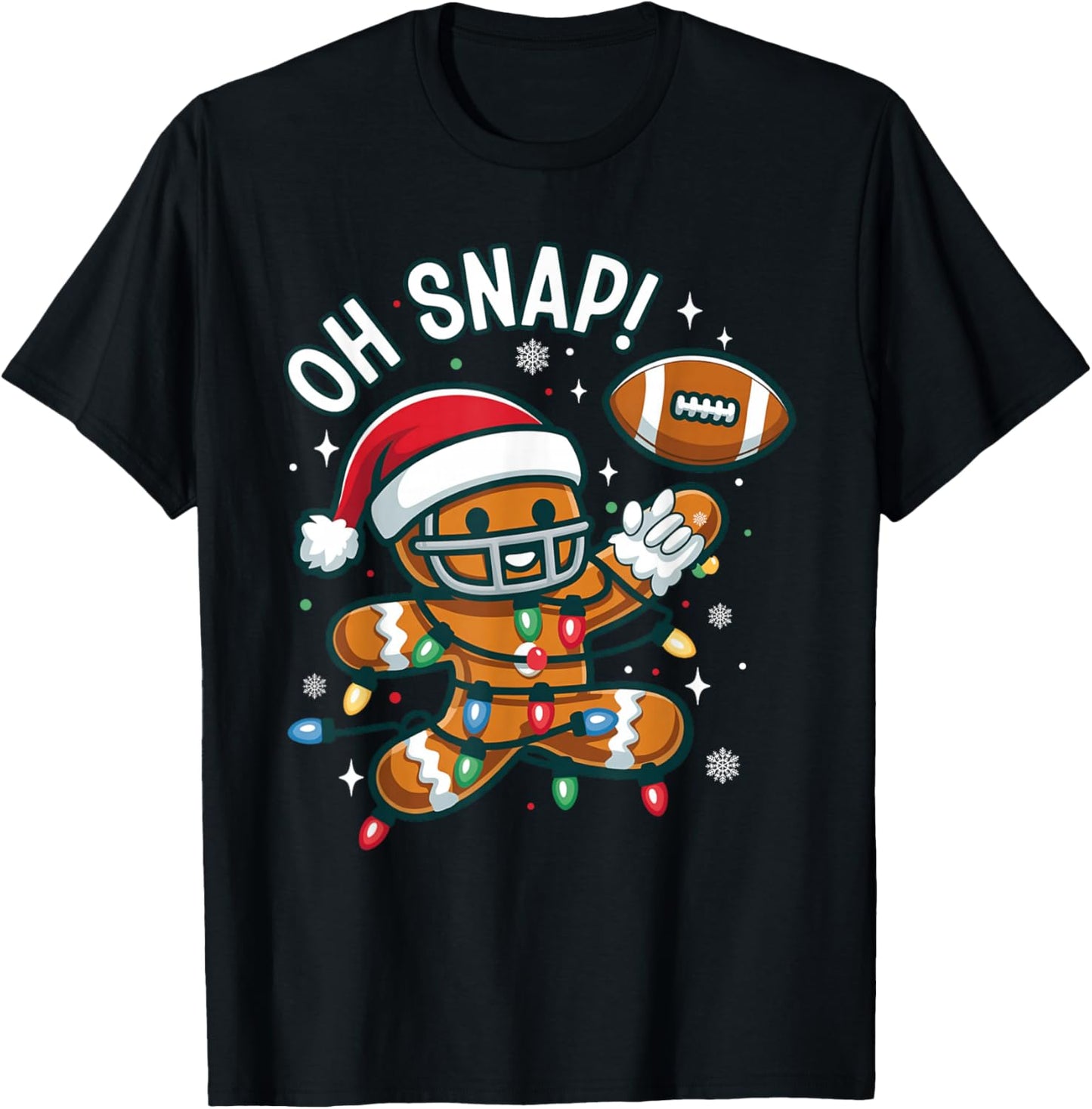 Gingerbread Cookie Playing Football Christmas Xmas Boys Men