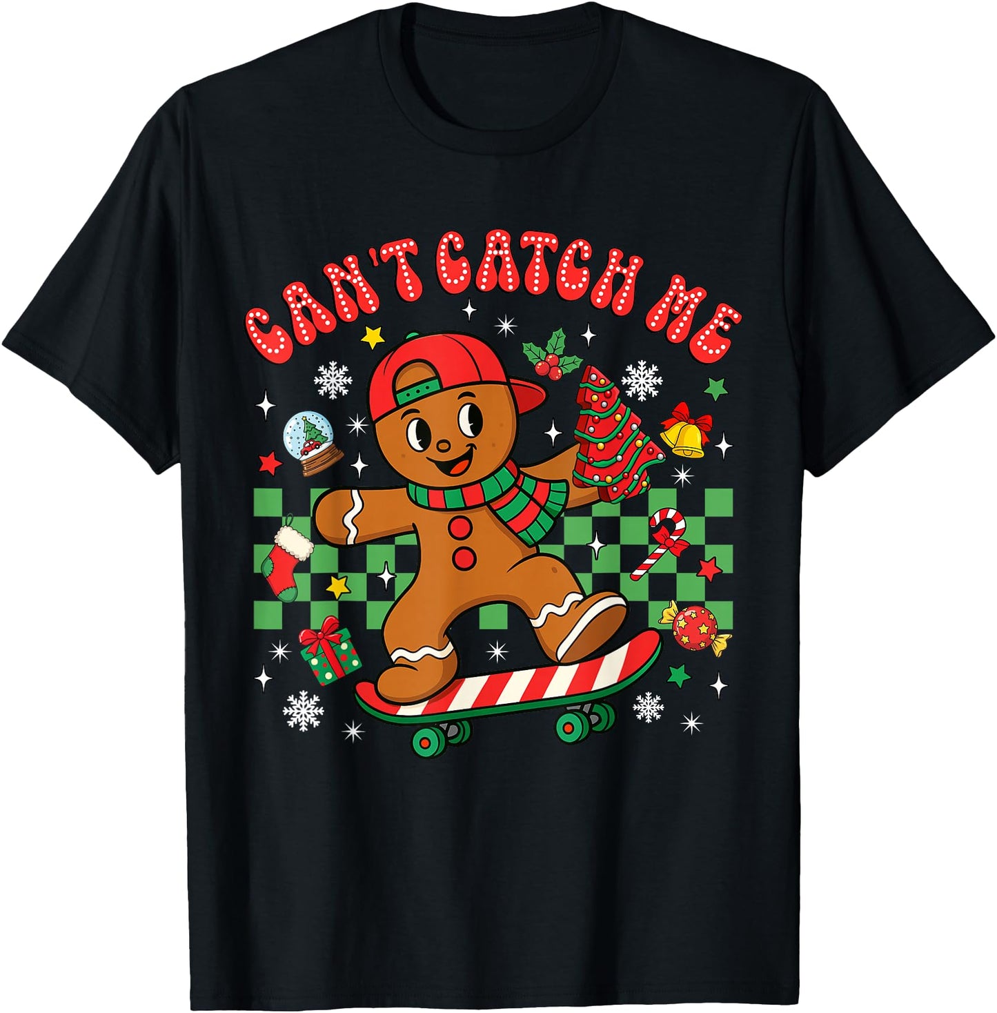 Can't Catch Me Christmas Gingerbread Man Xmas Cookie Boy Kid