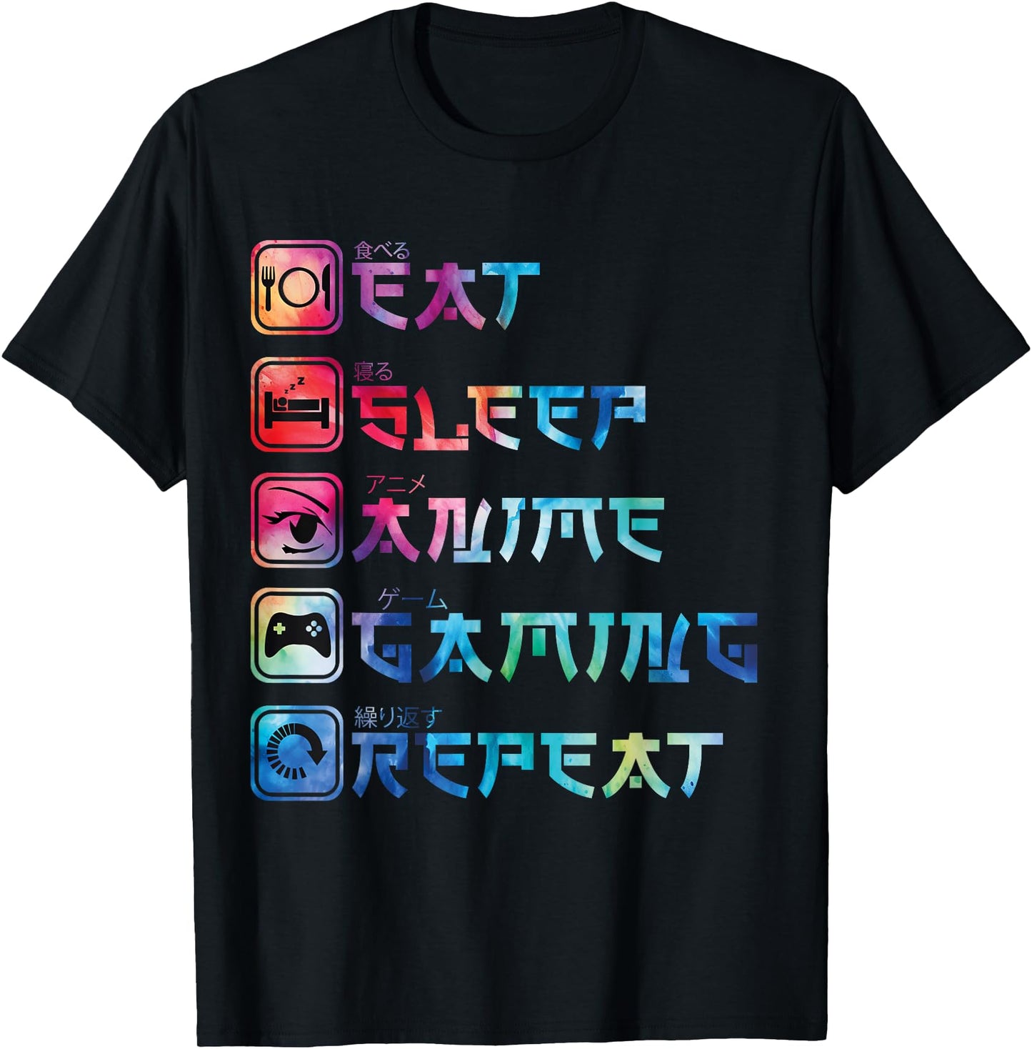 Eat Sleep Anime Gaming Repeat Funny Otaku Gamer
