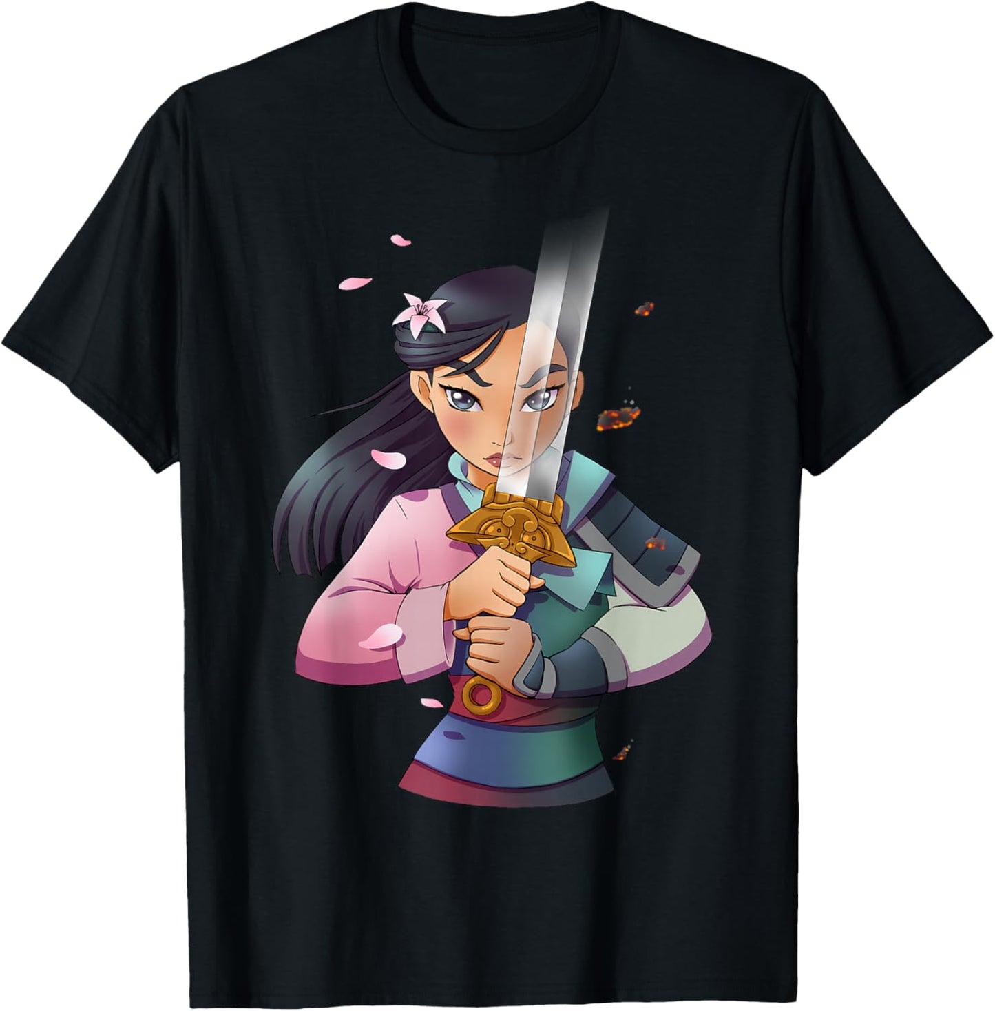 Disney Mulan Anime Half Girl Half Warrior Graphic T-Shirt